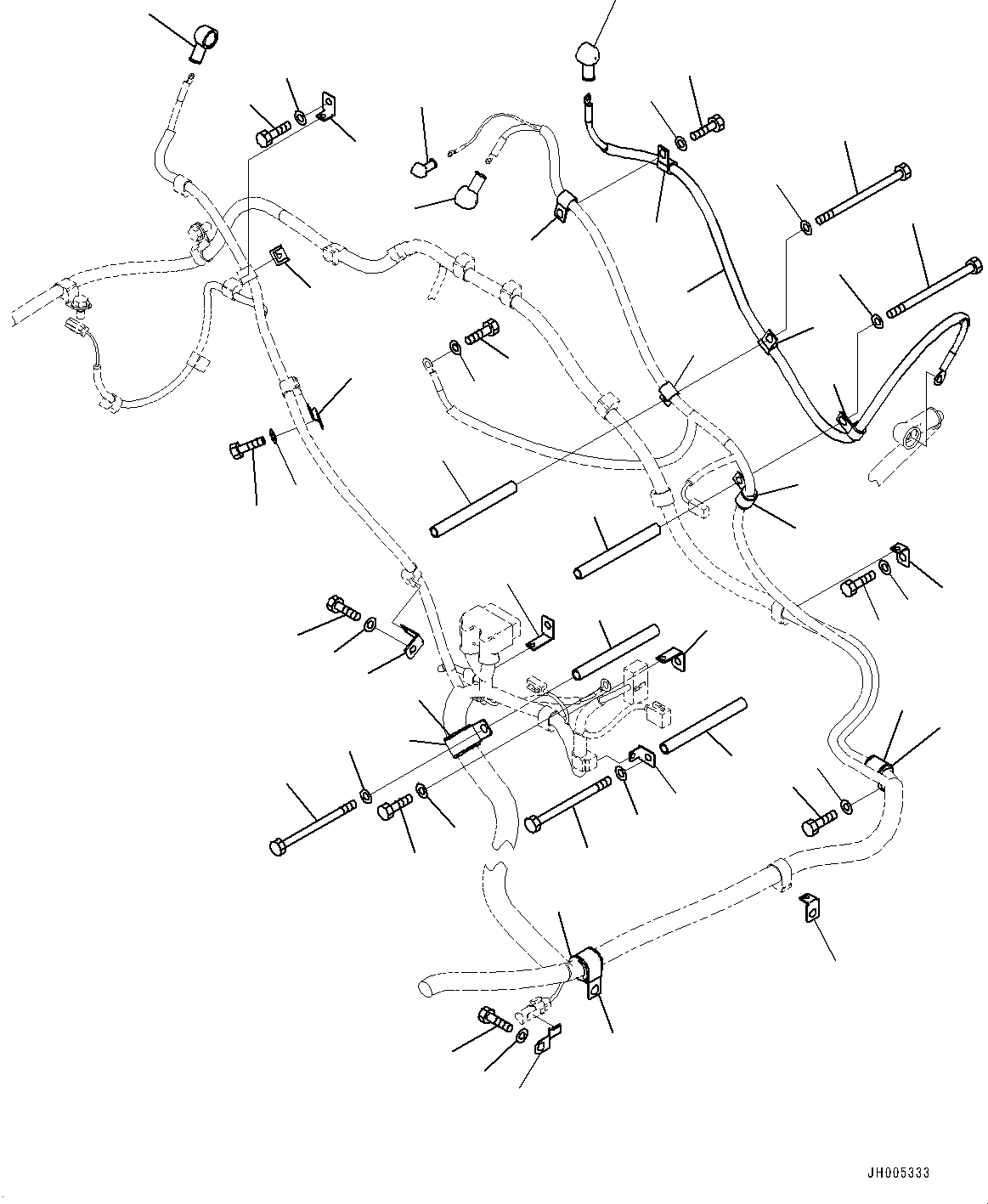 Komatsu parts book diagram for PC490LC-10 S/N K60001-UP: ELECTRIC WIRING HARNESS, MAIN WIRING HARNESS CLAMP (4/5)