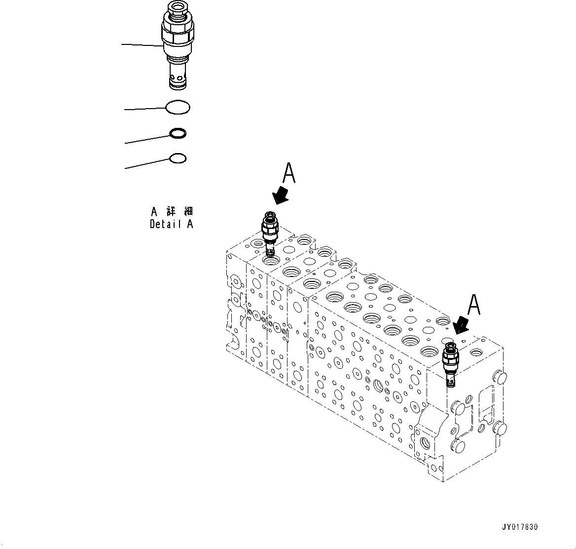 Komatsu parts book diagram for PC490LC-10 S/N K60001-UP: MAIN CONTROL VALVE, WITH 2-ADDITIONAL ACTUATOR PIPING, ACCUMULATOR, INNER PARTS (9/24)