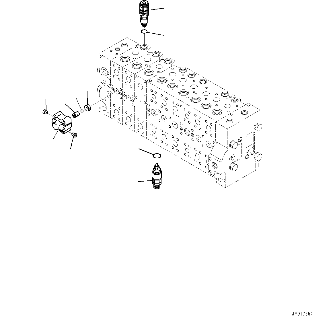 Komatsu parts book diagram for PC490LC-10 S/N K60001-UP: MAIN CONTROL VALVE, WITH 2-ADDITIONAL ACTUATOR PIPING, ACCUMULATOR, INNER PARTS (24/24)