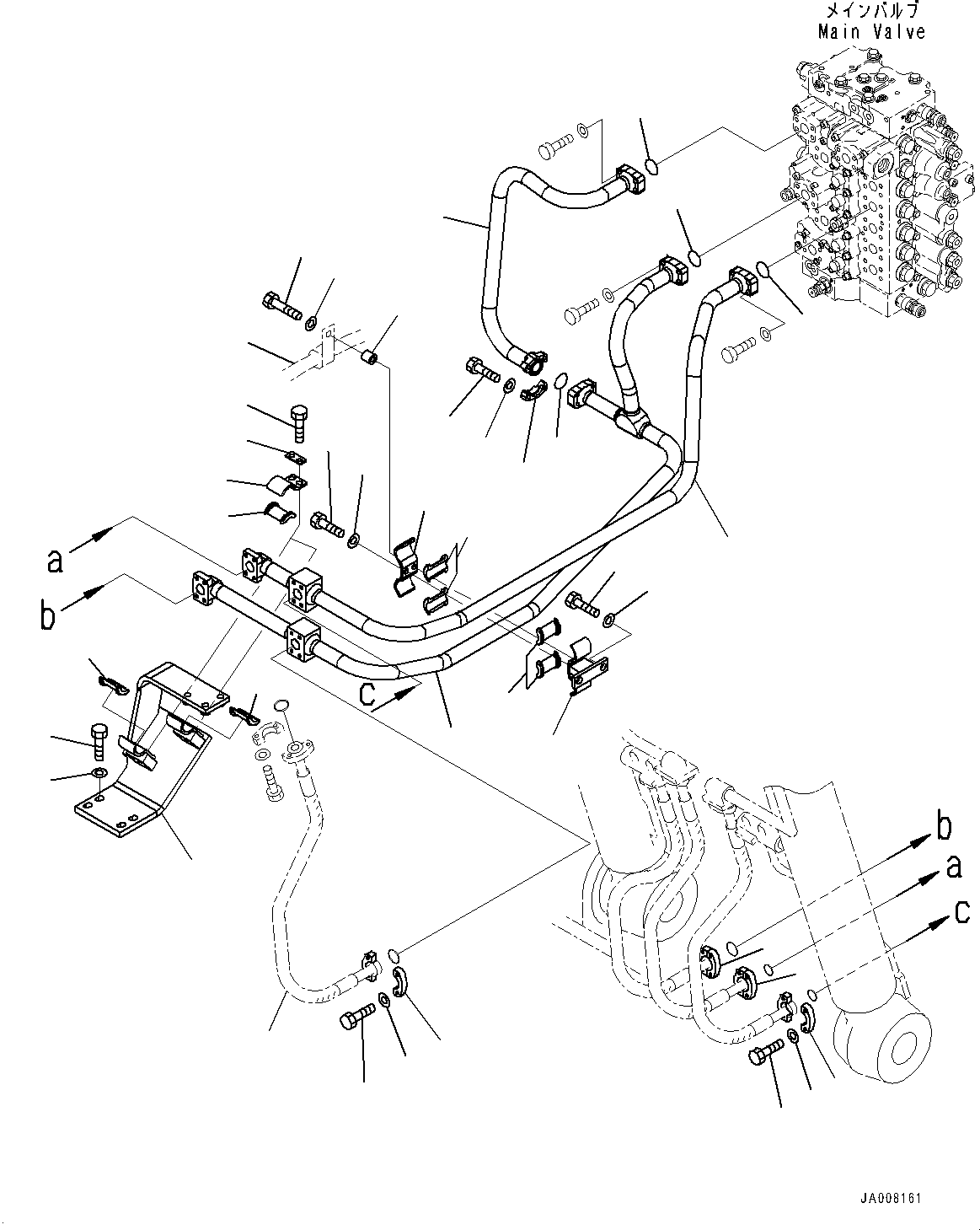 Komatsu parts book diagram for PC490LC-10 S/N K60001-UP: BOOM PIPING, PIPING (1/2)