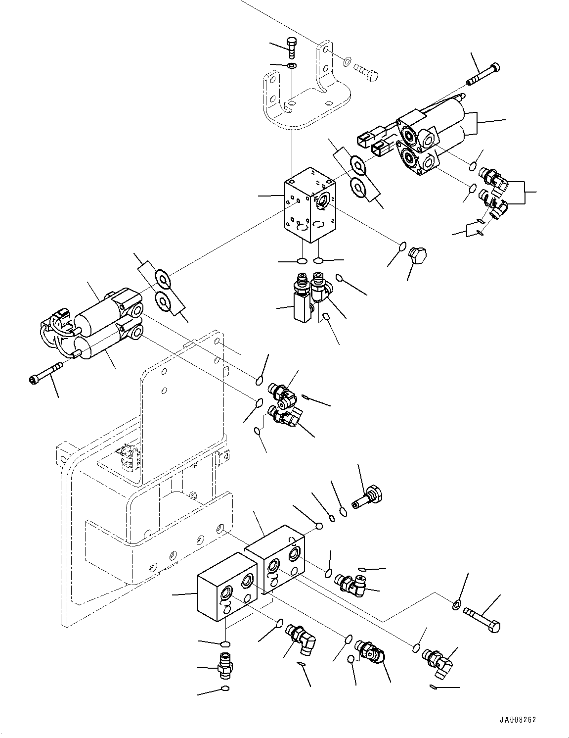 Komatsu parts book diagram for PC490LC-10 S/N K60001-UP: QUICK COUPLER PIPING, WITH 2-ADDITIONAL ACTUATOR PIPING, ACCUMULATOR, SOLENOID VALVE GROUP