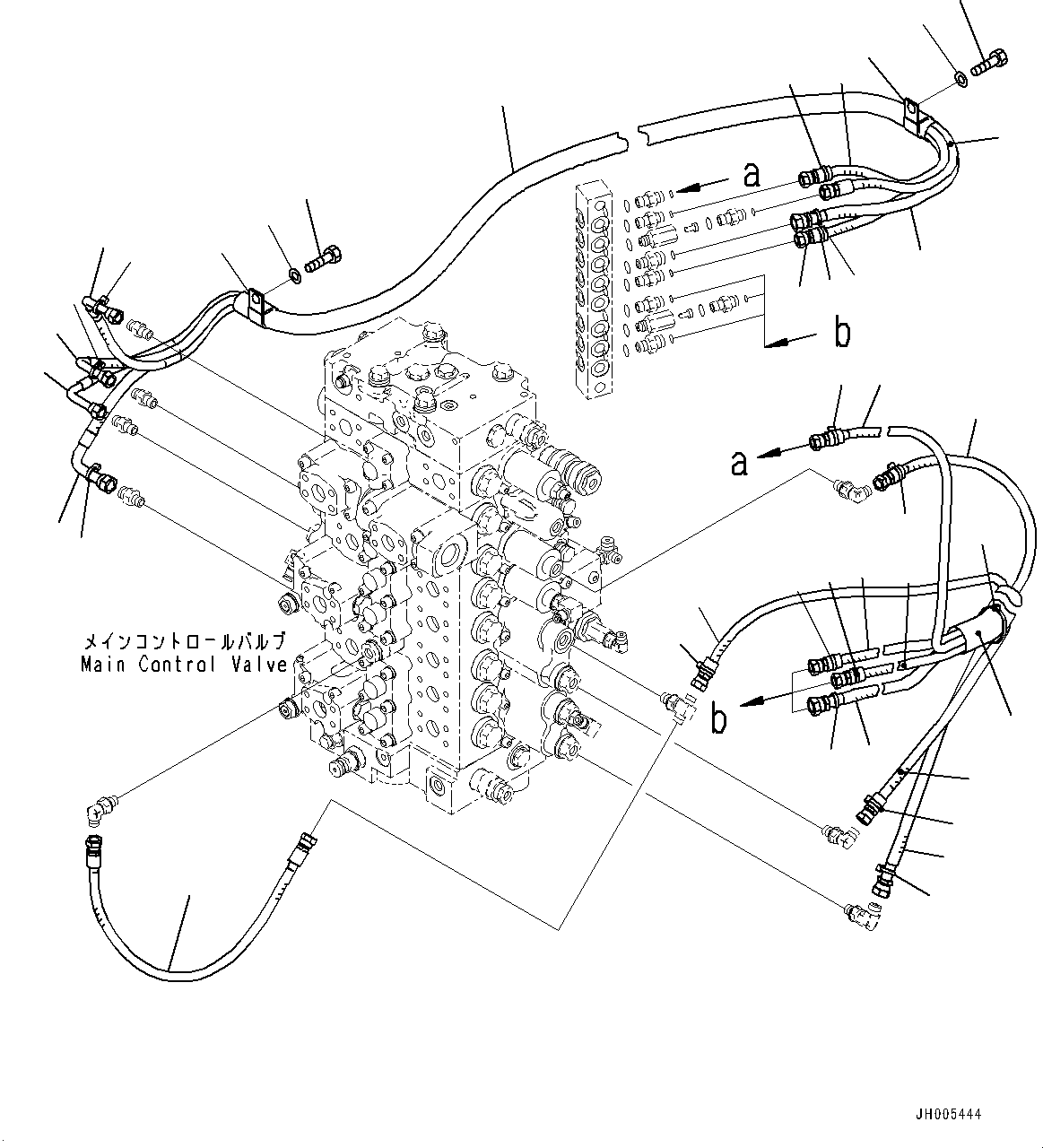 Komatsu parts book diagram for PC490LC-10 S/N K60001-UP: PROPORTIONAL PRESSURE CONTROL (PPC) TRAVEL PIPING