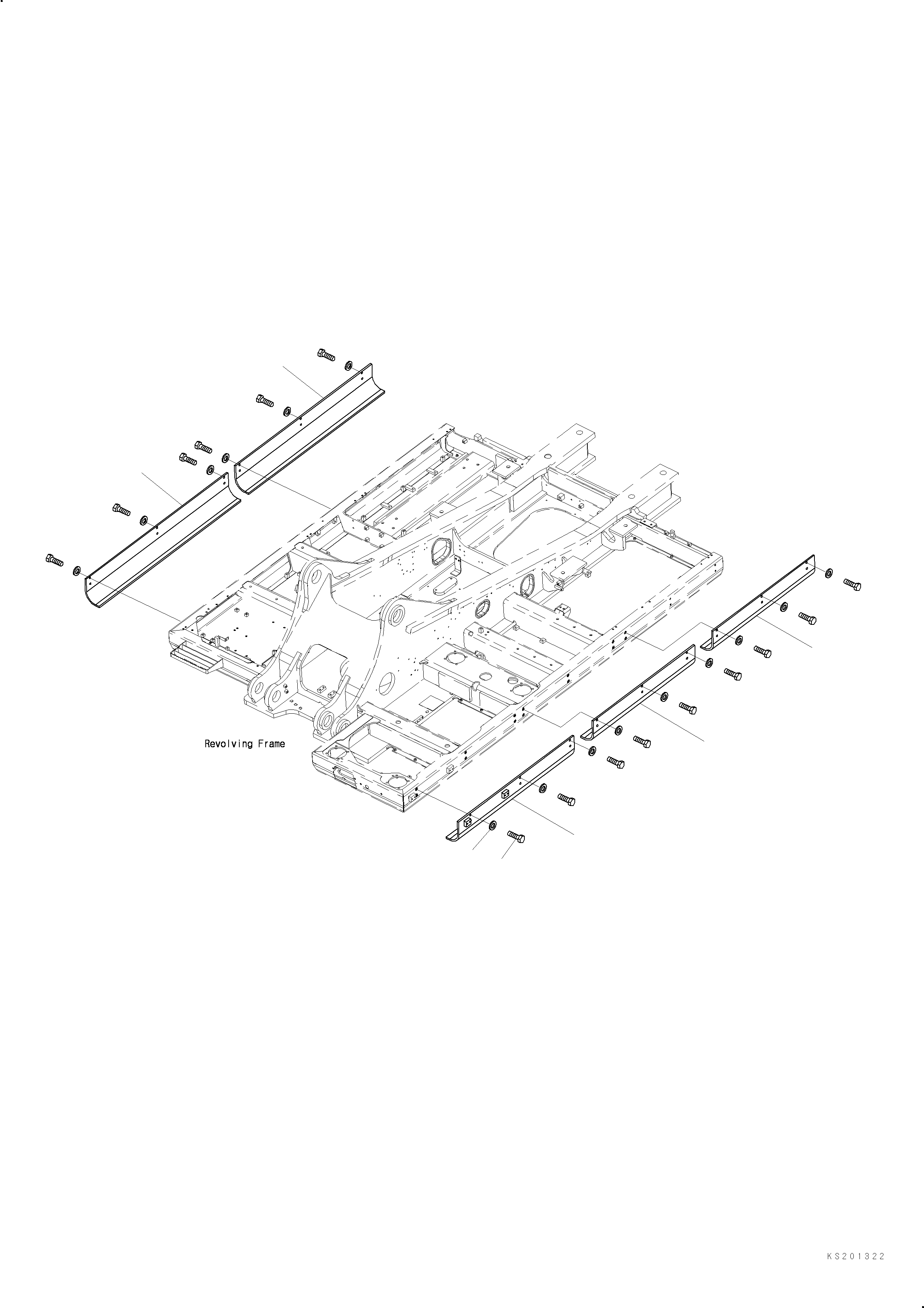 Komatsu parts book diagram for PC490LC-10 S/N K60001-UP: SIDE GUARDS (FOR LC DEMO)
