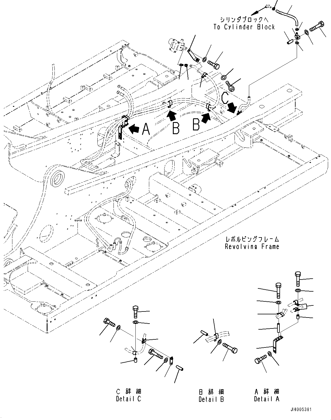 Komatsu parts book diagram for PC490LC-10 S/N K60001-UP: AIR CONDITIONER UNIT, HEATER HOSE CLAMP (1/2)