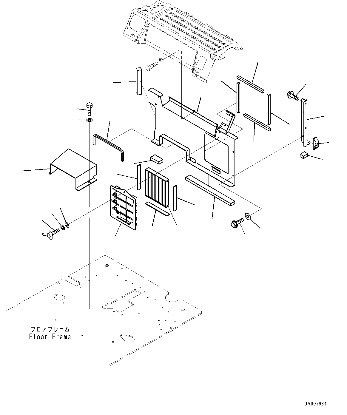 Komatsu parts book diagram for PC490LC-10 S/N K60001-UP: CAB IN PARTS, PARTITION AND RECIRCULATION AIR FILTER