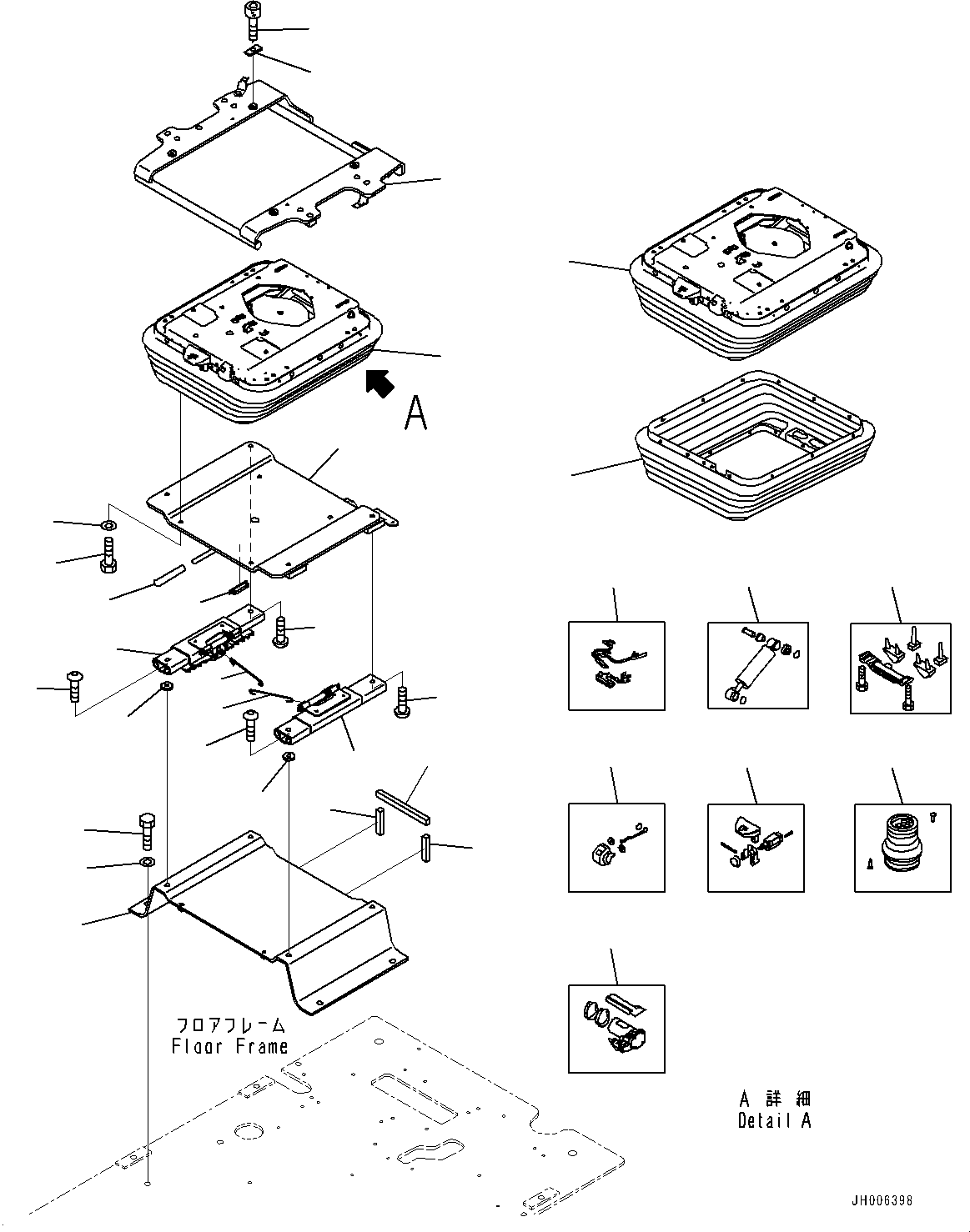 Komatsu parts book diagram for PC490LC-10 S/N K60001-UP: FLOOR FRAME GROUP, WITH ADDITIONAL ACTUATOR PIPING, ACCUMULATOR, FLOOR, BASE