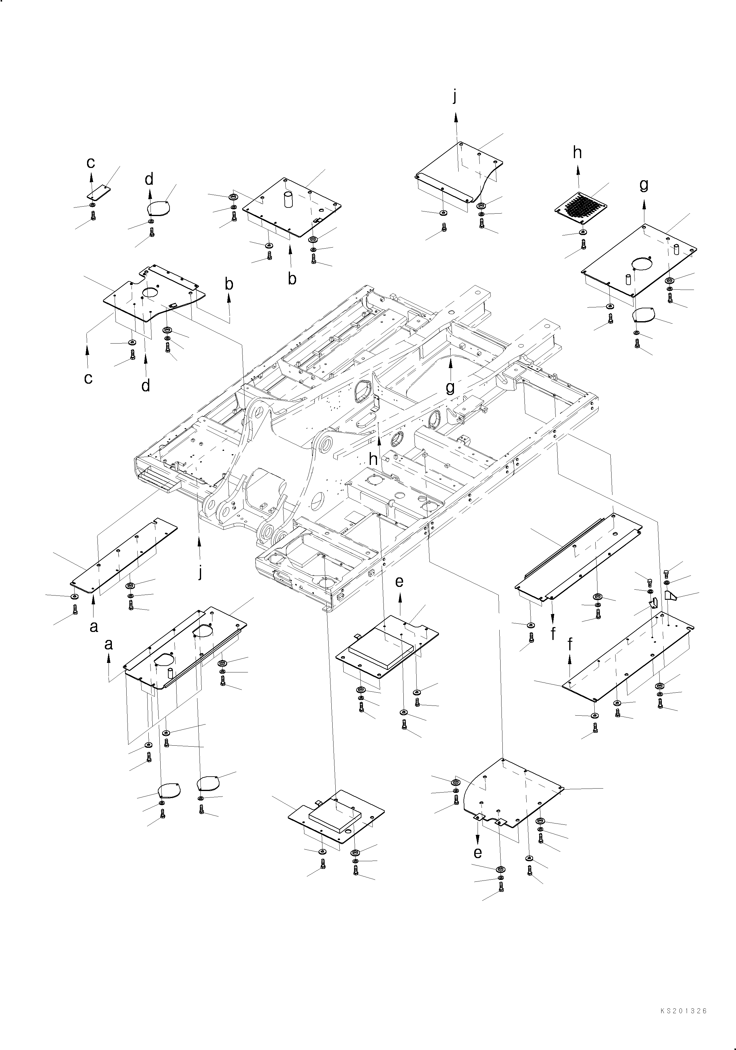 Komatsu parts book diagram for PC490LC-10 S/N K60001-UP: UNDER COVER (FOR LC DEMO)