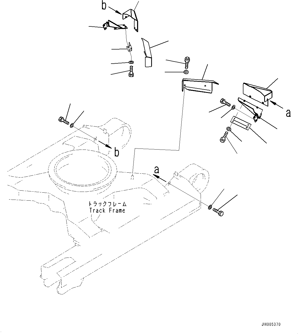 Komatsu parts book diagram for PC490LC-10 S/N K60001-UP: TRAVEL PIPING COVER, TRACK FRAME, VARIABLE GAUGE TYPE