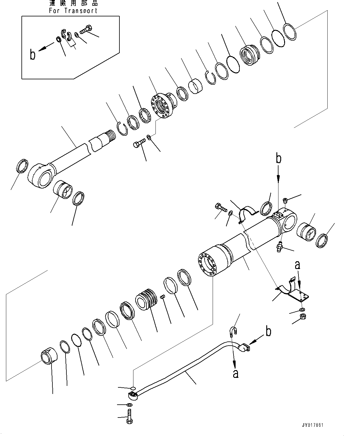 Komatsu parts book diagram for PC490LC-10 S/N K60001-UP: BOOM CYLINDER, WITH ANTI-DROP VALVE, BOOM AND ARM, INNER PARTS, RHS