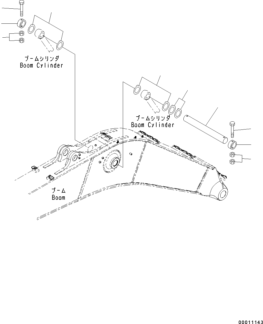 Komatsu parts book diagram for PC490LC-10 S/N K60001-UP: BOOM CYLINDER HEAD PIN