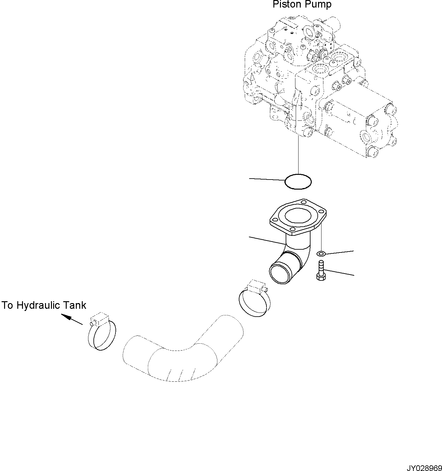 Excavators Komatsu / PC55MR-5E0 S/N F40001 AND UP(PC55MR5E) / ENGINE RELATED PARTS, PISTON PUMP PIPING(B0000-001013 : B0000-001013)