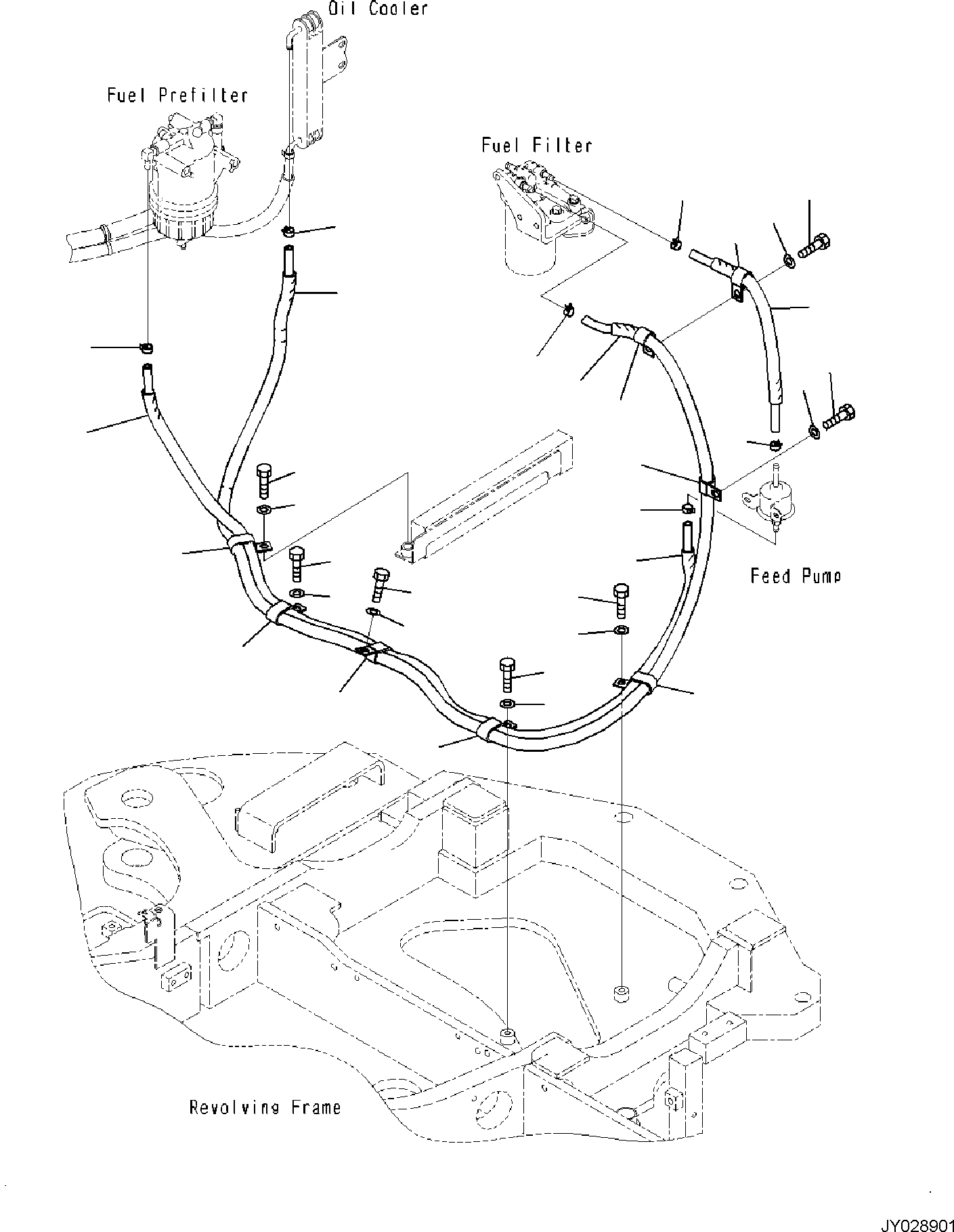 Excavators Komatsu / PC55MR-5E0 S/N F40001 AND UP(PC55MR5E) / FUEL TANK, FUEL PIPING (1/3)(D0100-002002 : D0100-002002)