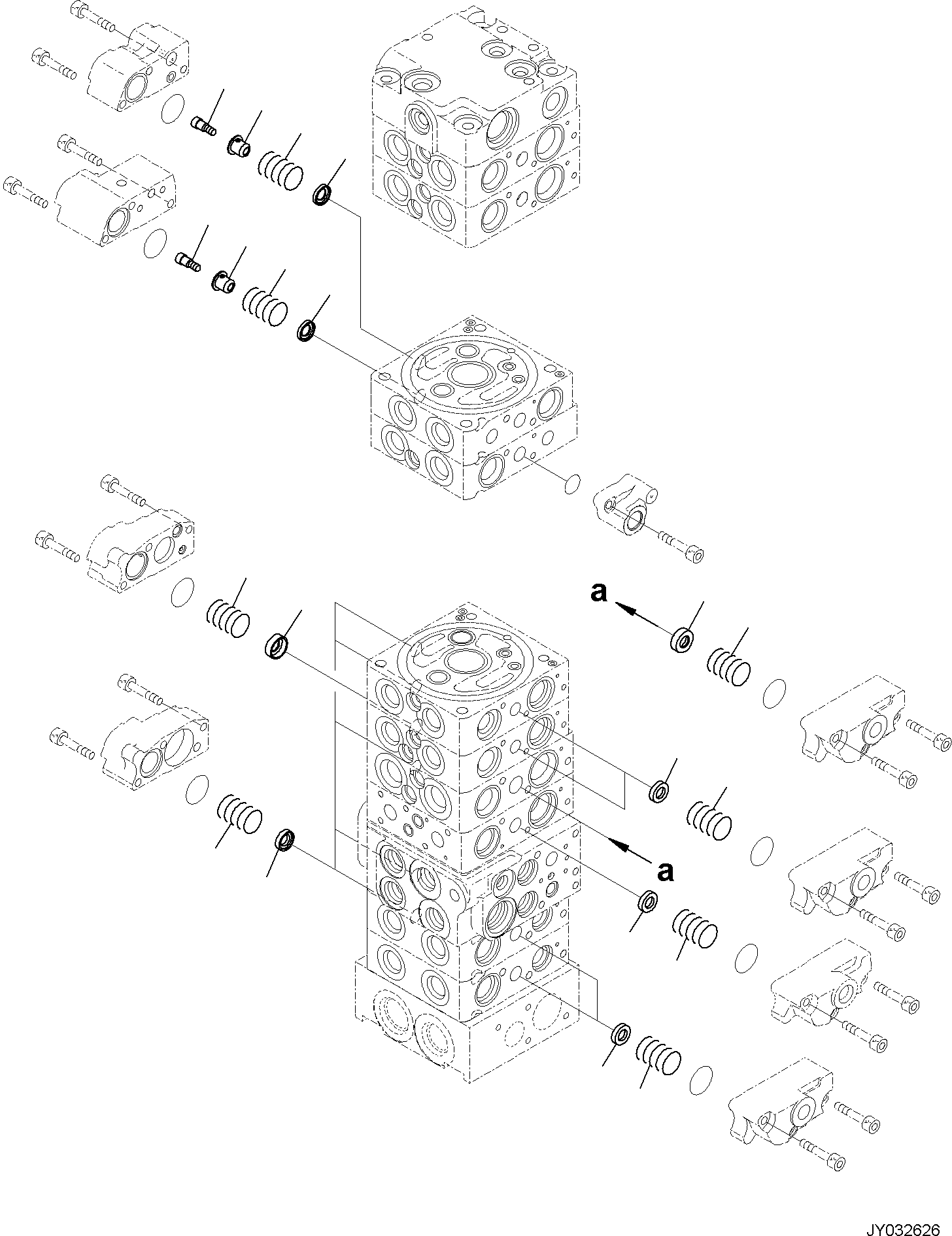 Excavators Komatsu / PC55MR-5E0 S/N F40001 AND UP(PC55MR5E) / CONTROL VALVE, 10-VALVE (4/26)(H0120-002004 : H0120-002004)