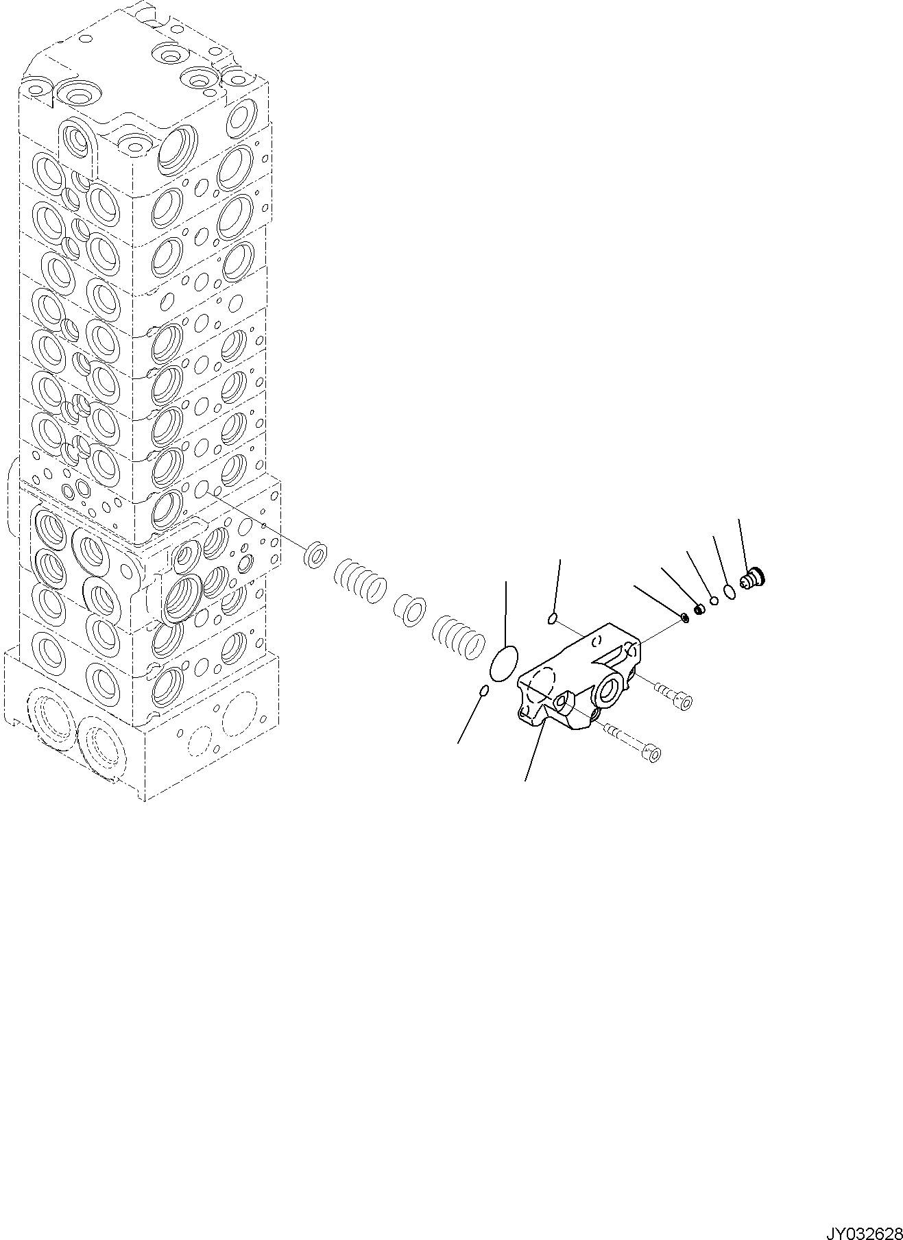 Excavators Komatsu / PC55MR-5E0 S/N F40001 AND UP(PC55MR5E) / CONTROL VALVE, 10-VALVE (6/26)(H0120-002006 : H0120-002006)