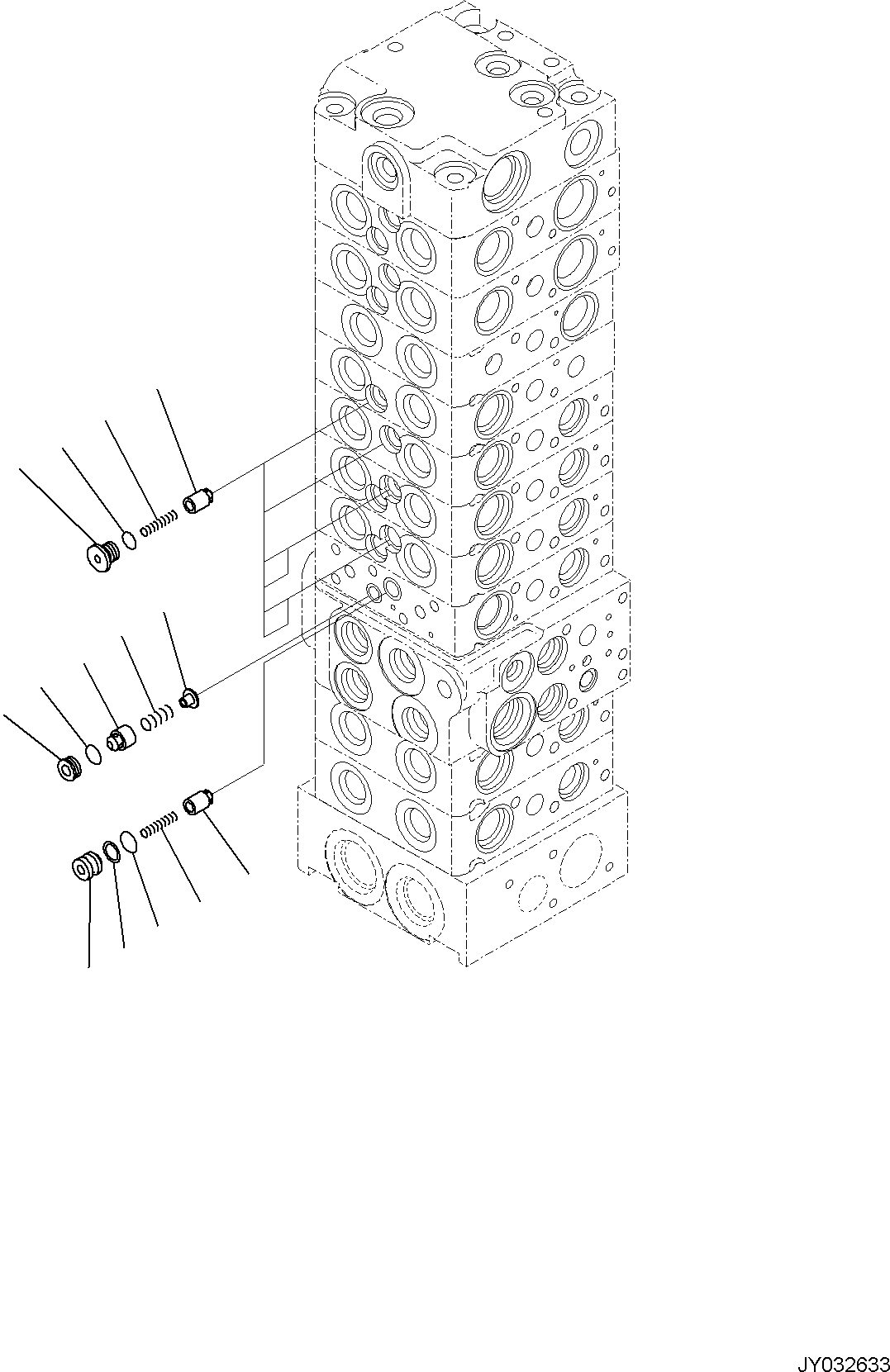 Excavators Komatsu / PC55MR-5E0 S/N F40001 AND UP(PC55MR5E) / CONTROL VALVE, 10-VALVE (11/26)(H0120-001011 : H0120-001011)