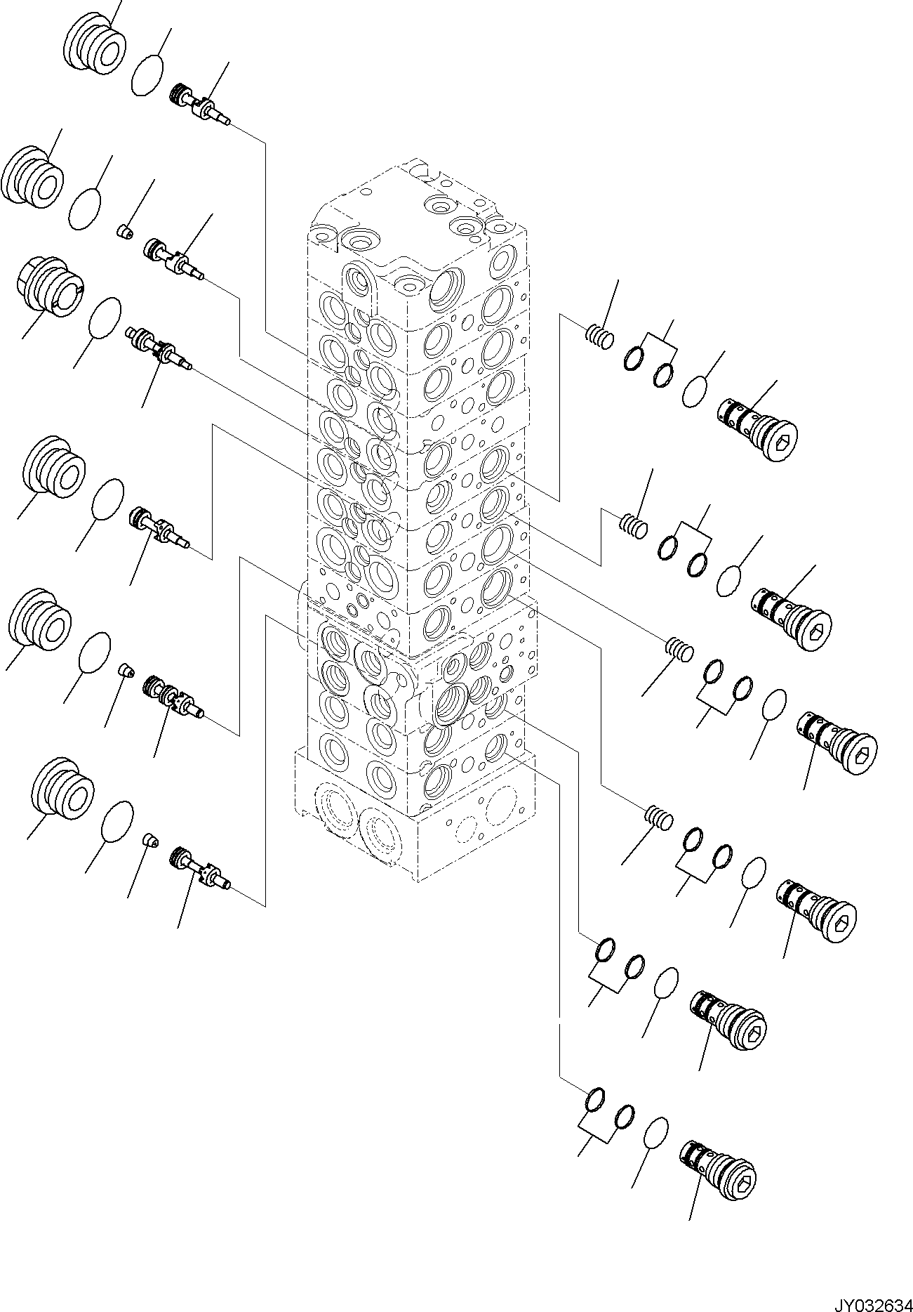 Excavators Komatsu / PC55MR-5E0 S/N F40001 AND UP(PC55MR5E) / CONTROL VALVE, 10-VALVE (12/26)(H0120-001012 : H0120-001012)
