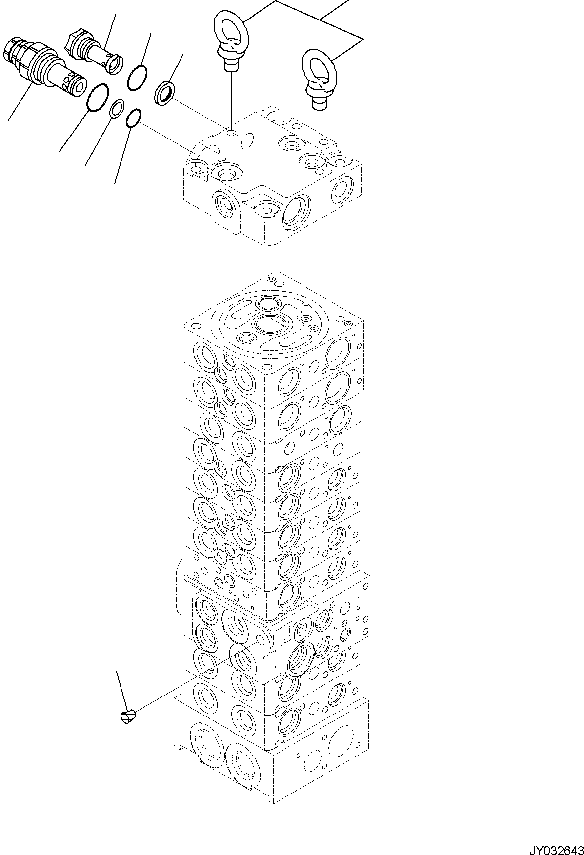 Excavators Komatsu / PC55MR-5E0 S/N F40001 AND UP(PC55MR5E) / CONTROL VALVE, 10-VALVE (21/26)(H0120-002021 : H0120-002021)