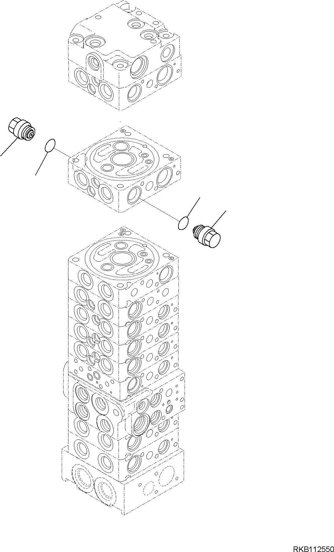 Excavators Komatsu / PC55MR-5E0 S/N F40001 AND UP(PC55MR5E) / CONTROL VALVE, 10-VALVE (23/26)(H0120-001023 : H0120-001023)