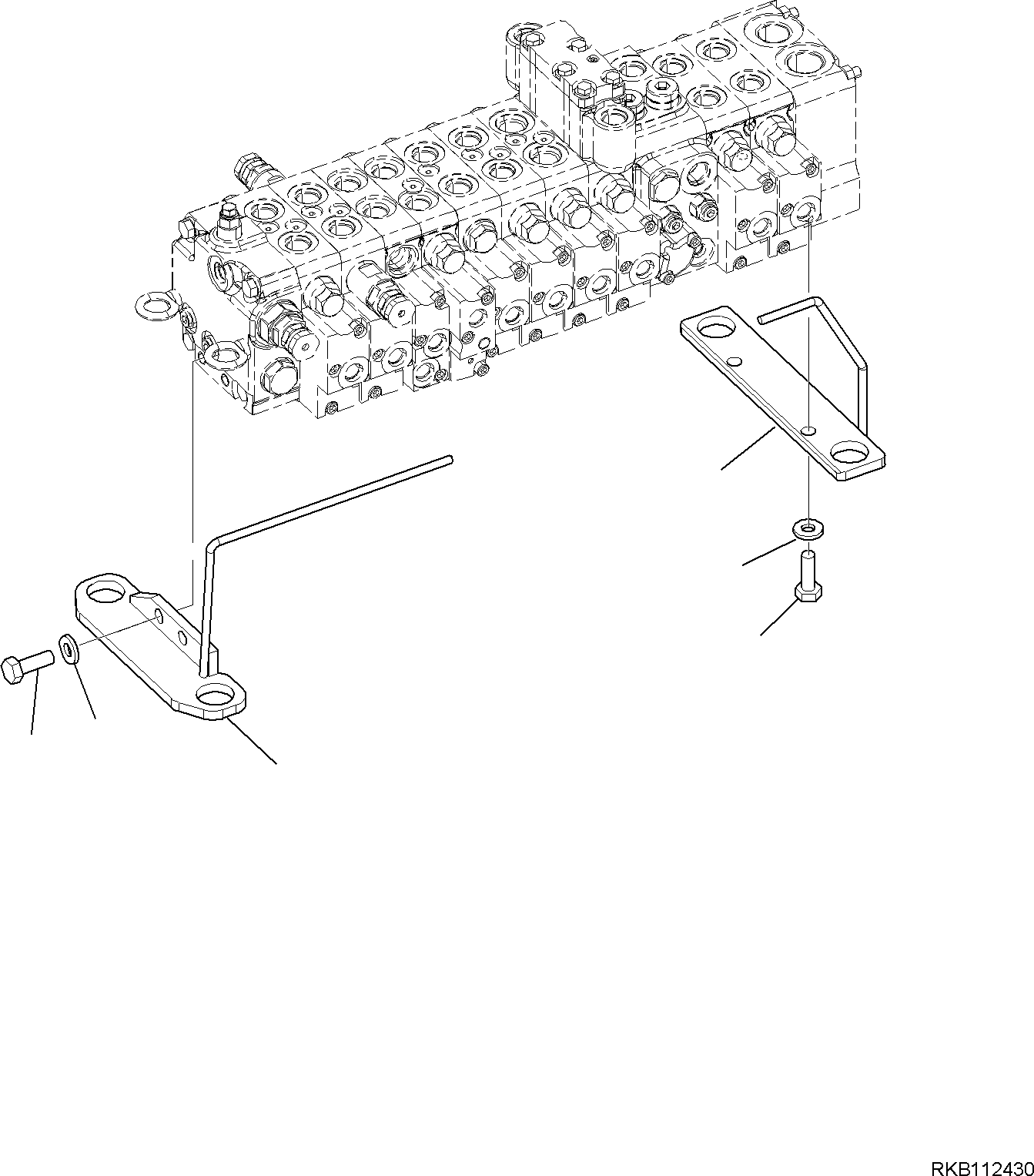 Excavators Komatsu / PC55MR-5E0 S/N F40001 AND UP(PC55MR5E) / CONTROL VALVE, MOUNTING BRACKET(H0120-001031 : H0120-001031)