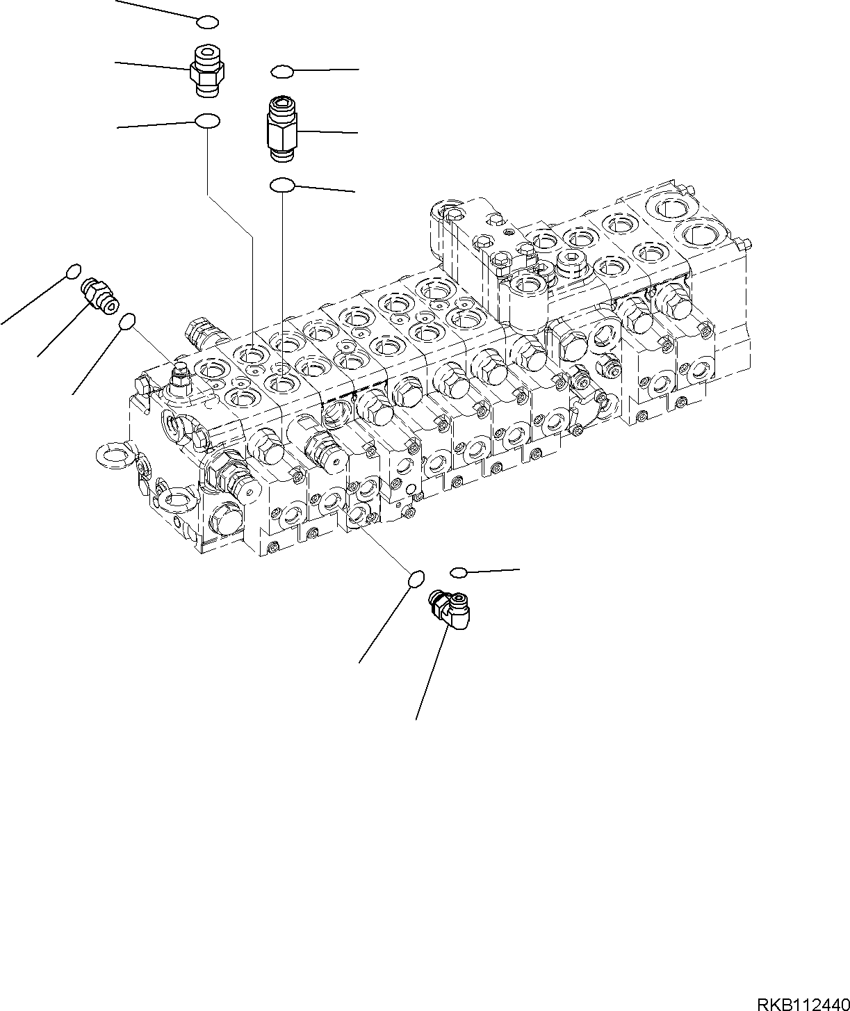 Excavators Komatsu / PC55MR-5E0 S/N F40001 AND UP(PC55MR5E) / CONTROL VALVE, CONNECTING PARTS, ADDITIONAL VALVE (1/2)(H0120-002032 : H0120-002032)