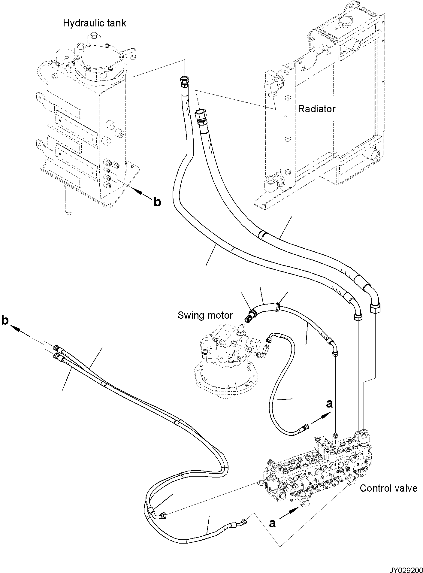 Excavators Komatsu / PC55MR-5E0 S/N F40001 AND UP(PC55MR5E) / CONTROL VALVE, RETURN PIPING(H0120-002035 : H0120-002035)