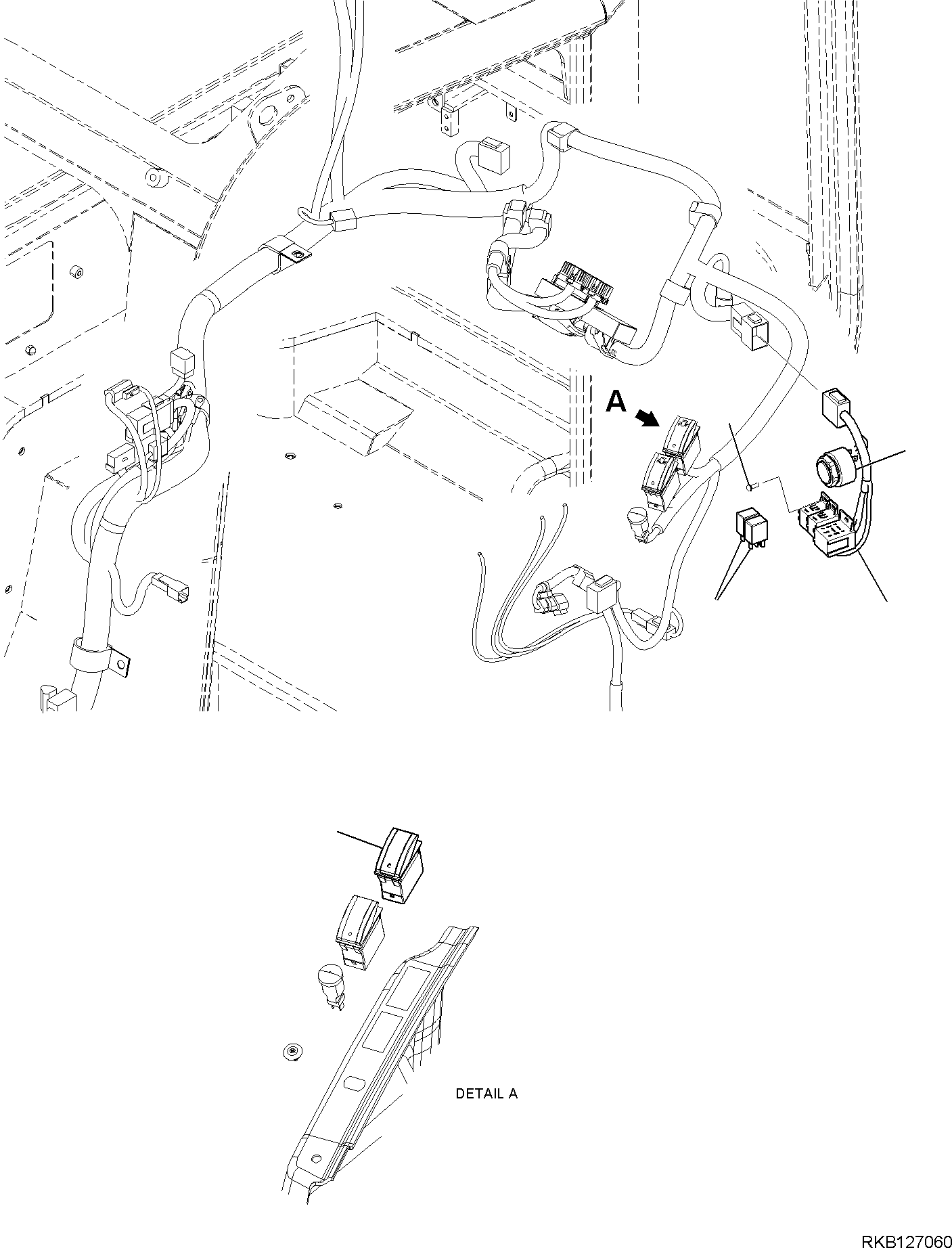Excavators Komatsu / PC55MR-5E0 S/N F40001 AND UP(PC55MR5E) / QUICK HITCH VALVE, WIRING HARNESS(H0129-003002 : H0129-003002)
