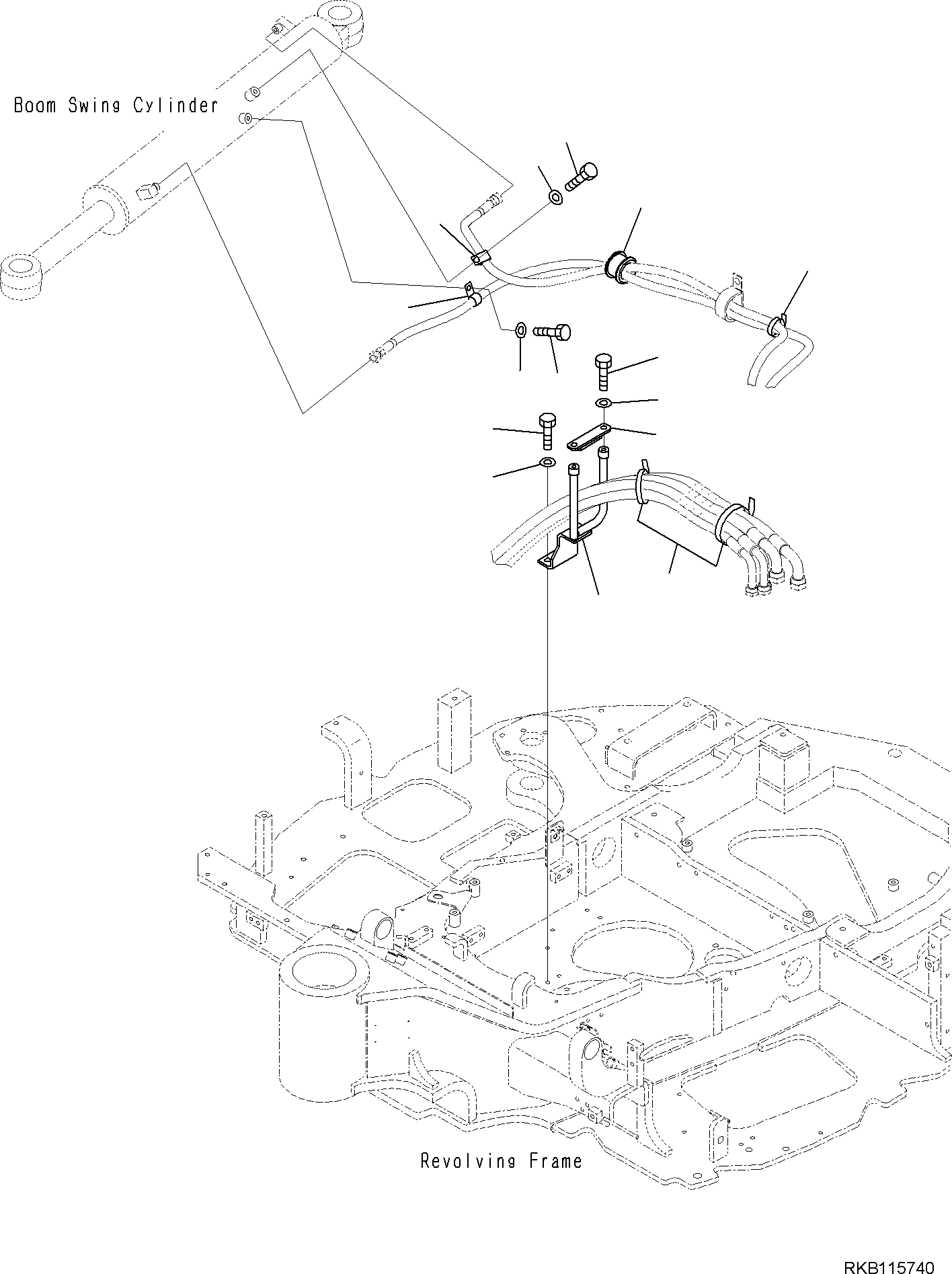 Excavators Komatsu / PC55MR-5E0 S/N F40001 AND UP(PC55MR5E) / ACTUATOR PIPING, HOSE CLAMP(H1100-003003 : H1100-003003)