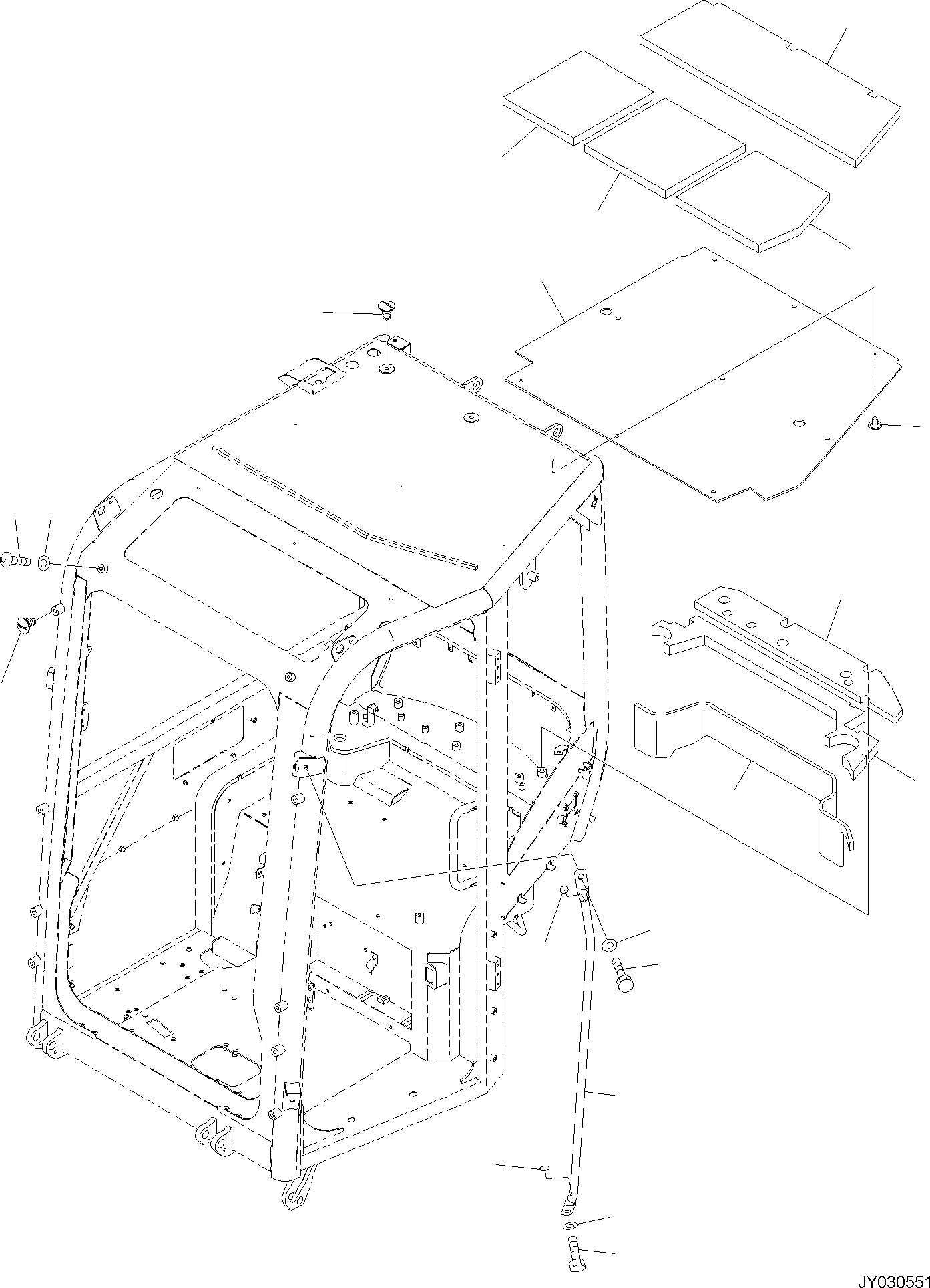Excavators Komatsu / PC55MR-5E0 S/N F40001 AND UP(PC55MR5E) / CAB, CAB IN PARTS, GRIP AND REAR COVER(K0210-001008 : K0210-001008)