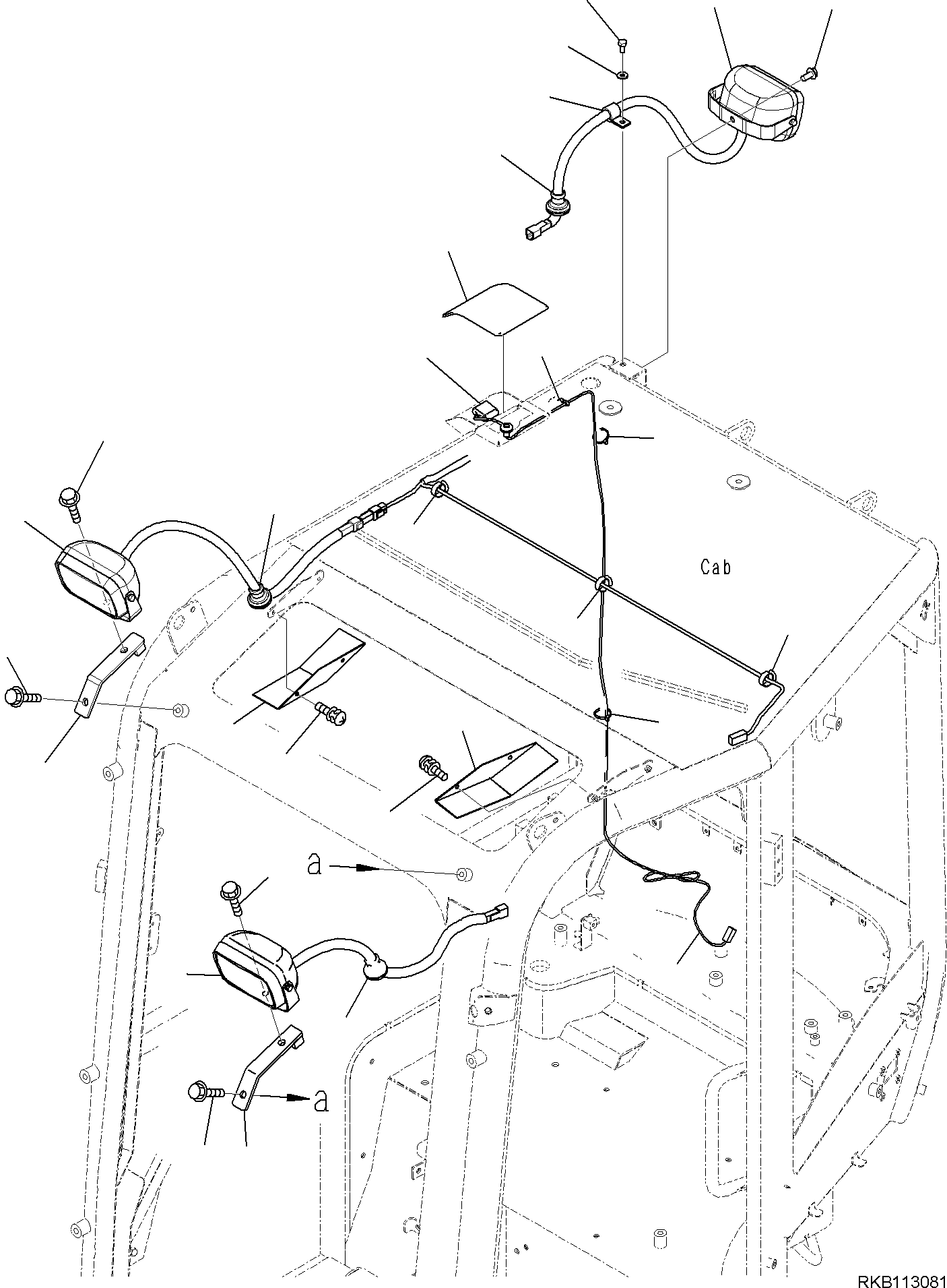 Excavators Komatsu / PC55MR-5E0 S/N F40001 AND UP(PC55MR5E) / CAB, WORKING LAMPS(K0210-003009 : K0210-003009)