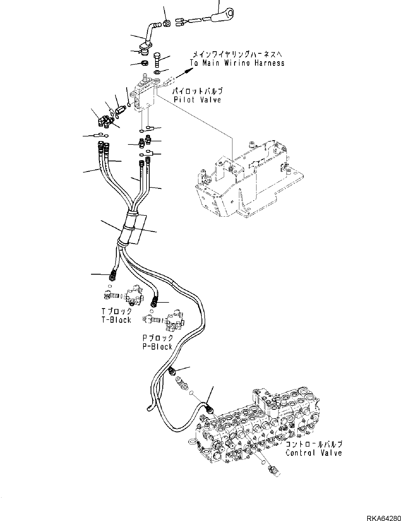 Excavators Komatsu / PC55MR-5E0 S/N F40001 AND UP(PC55MR5E) / CAB, BLADE CONTROL LEVER(K0210-001027 : K0210-001027)