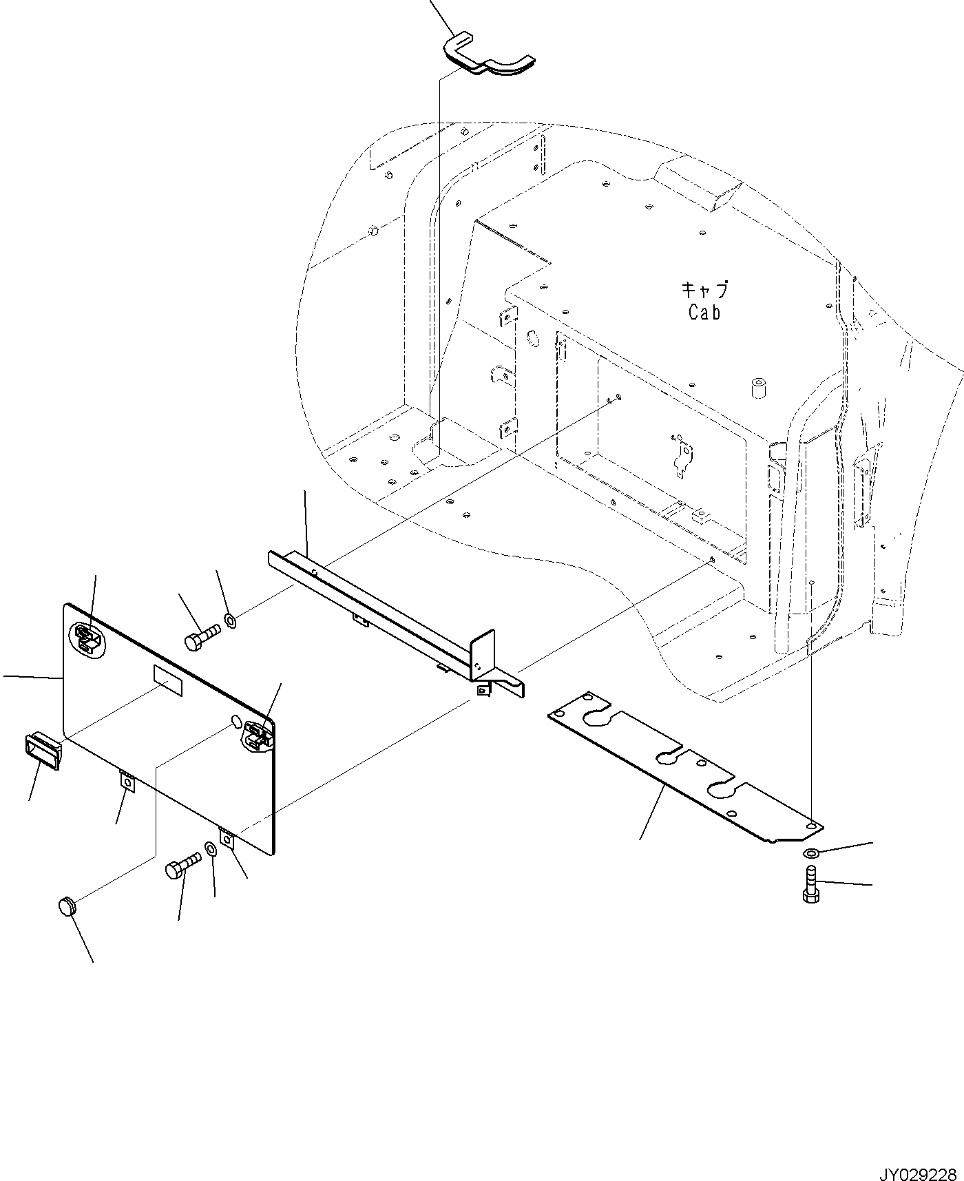 Excavators Komatsu / PC55MR-5E0 S/N F40001 AND UP(PC55MR5E) / CAB, CAB IN PARTS, FLOOR COVER (1/2)(K0210-003028 : K0210-003028)