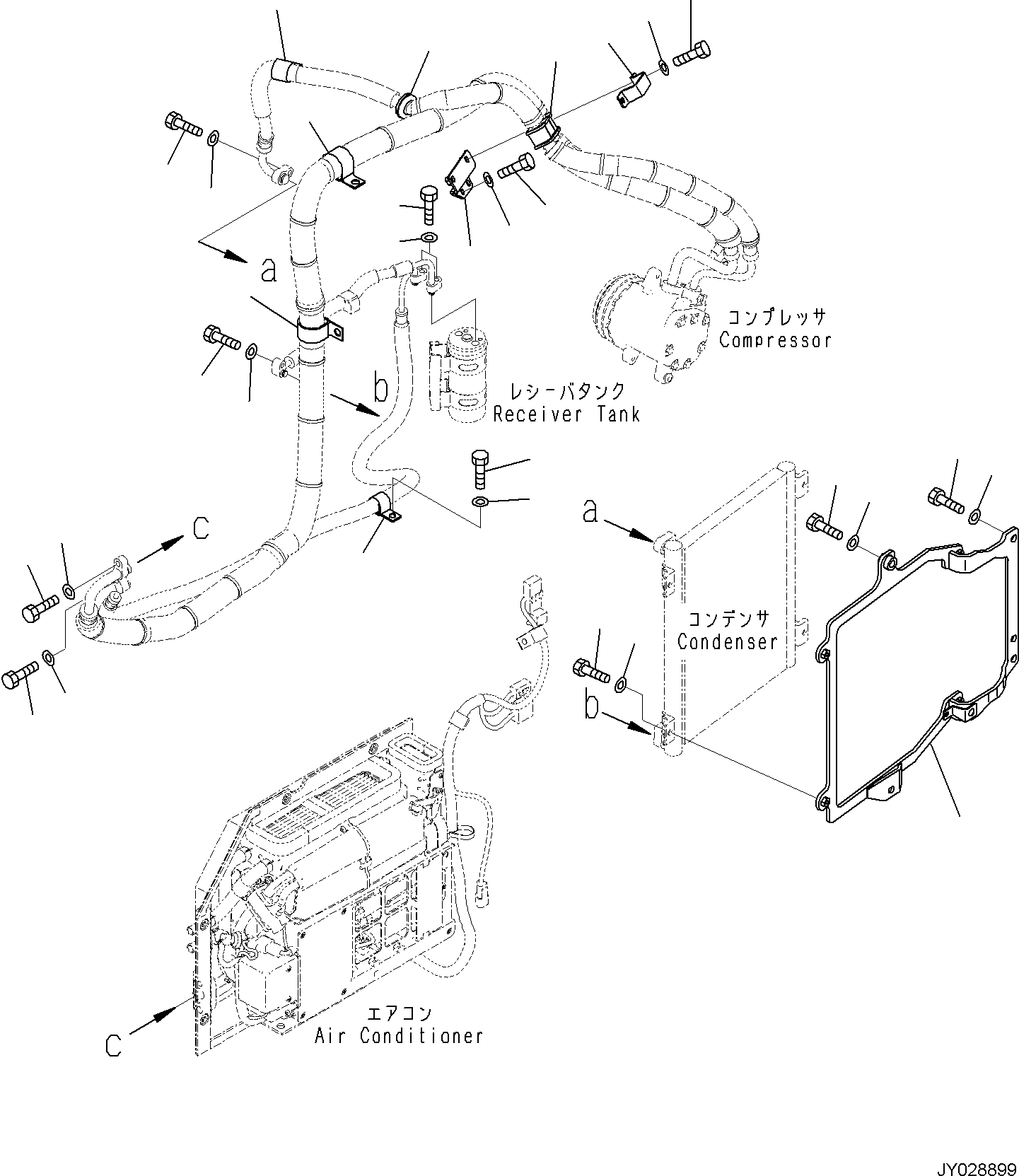 Excavators Komatsu / PC55MR-5E0 S/N F40001 AND UP(PC55MR5E) / AIR CONDITIONER, PIPING (2/2)(K0700-002002 : K0700-002002)