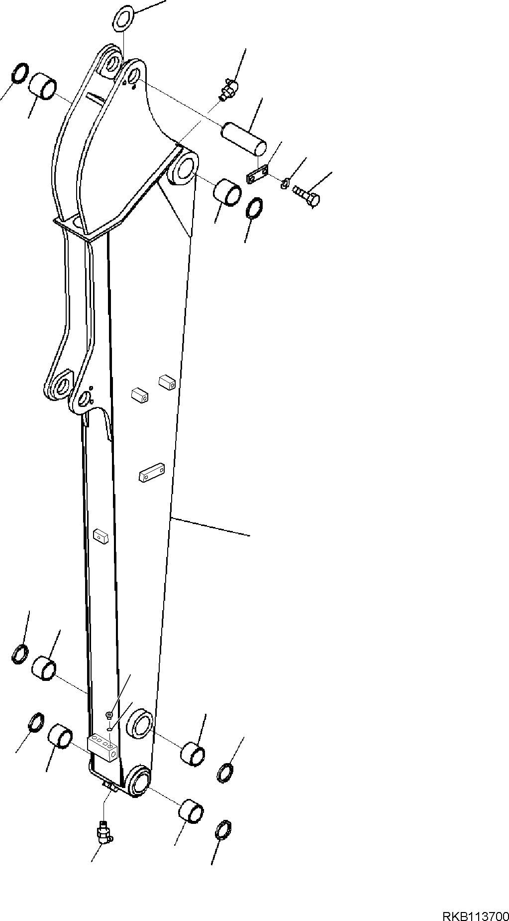 Excavators Komatsu / PC55MR-5E0 S/N F40001 AND UP(PC55MR5E) / ARM UNIT, ARM AND PIN(T1200-009001 : T1200-009001)