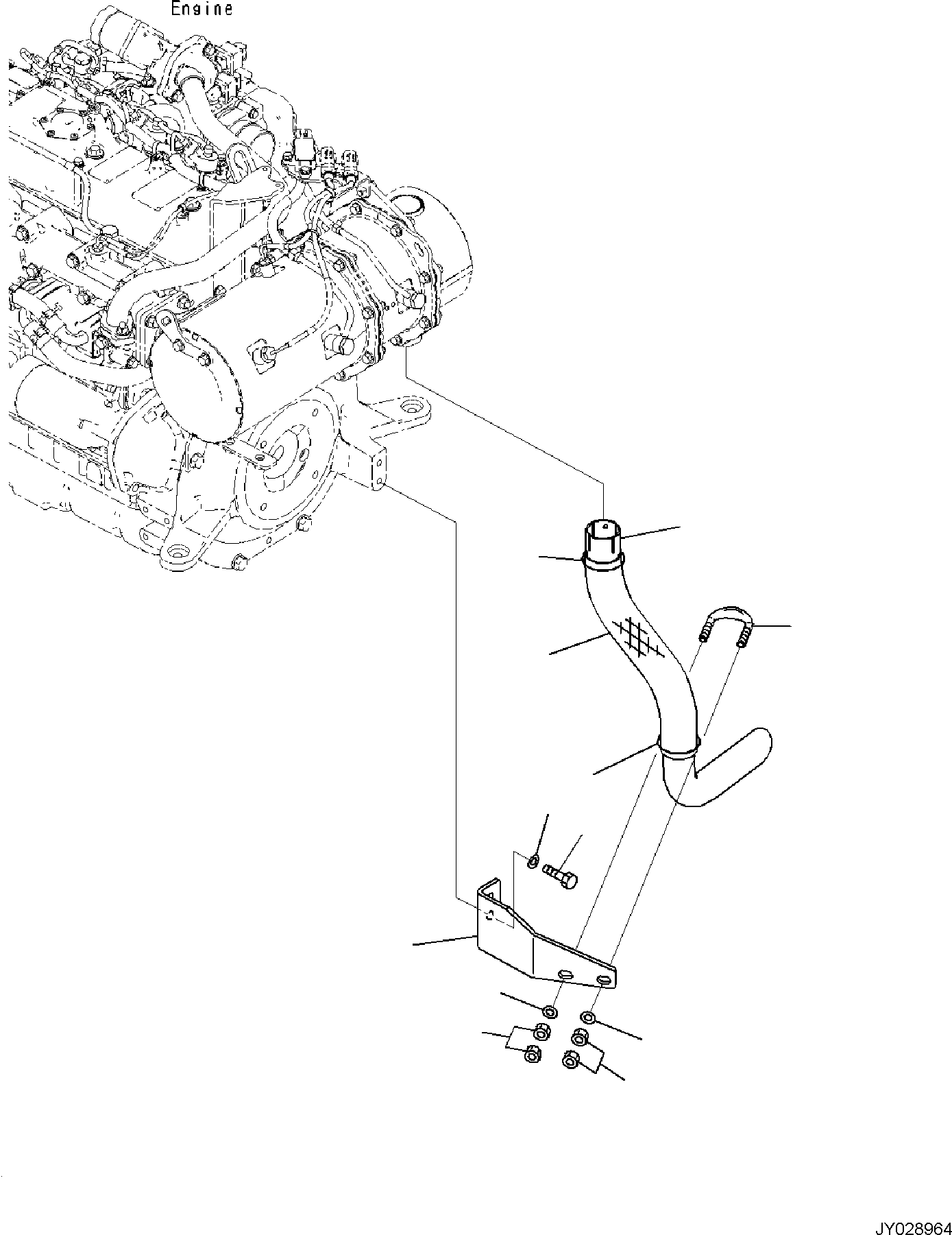 Komatsu parts book diagram for PC55MR-5E0 S/N 9101 AND UP: ENGINE RELATED PARTS, EXHAUST PIPE