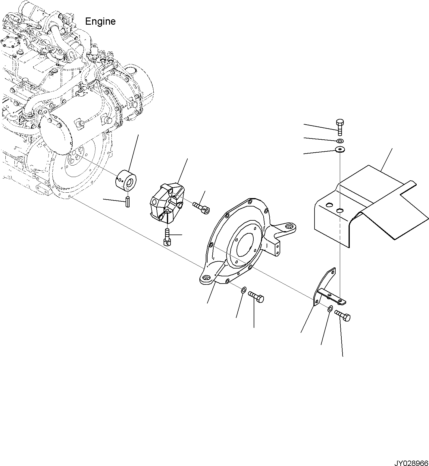 Komatsu parts book diagram for PC55MR-5E0 S/N 9101 AND UP: ENGINE RELATED PARTS, DAMPER