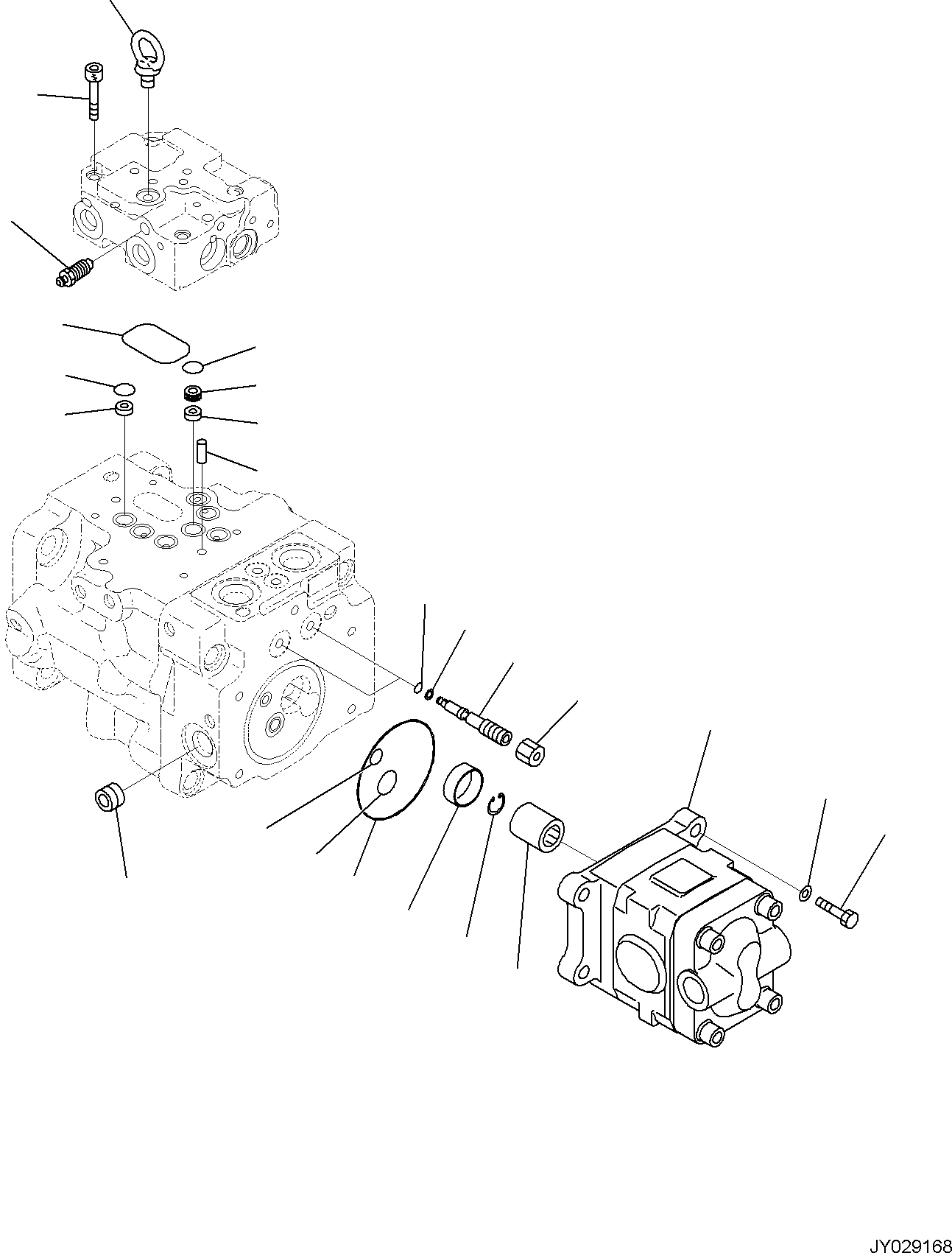 Komatsu parts book diagram for PC55MR-5E0 S/N 9101 AND UP: ENGINE RELATED PARTS, PISTON PUMP (4/5)