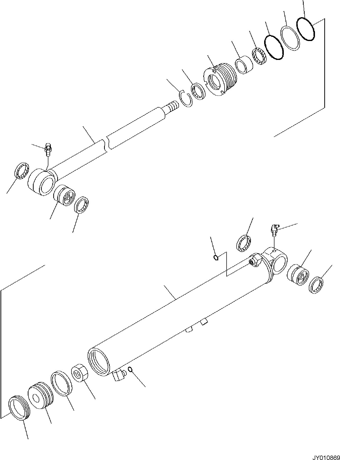 Komatsu parts book diagram for PC55MR-5E0 S/N 9101 AND UP: BOOM SWING CYLINDER, INNER PARTS