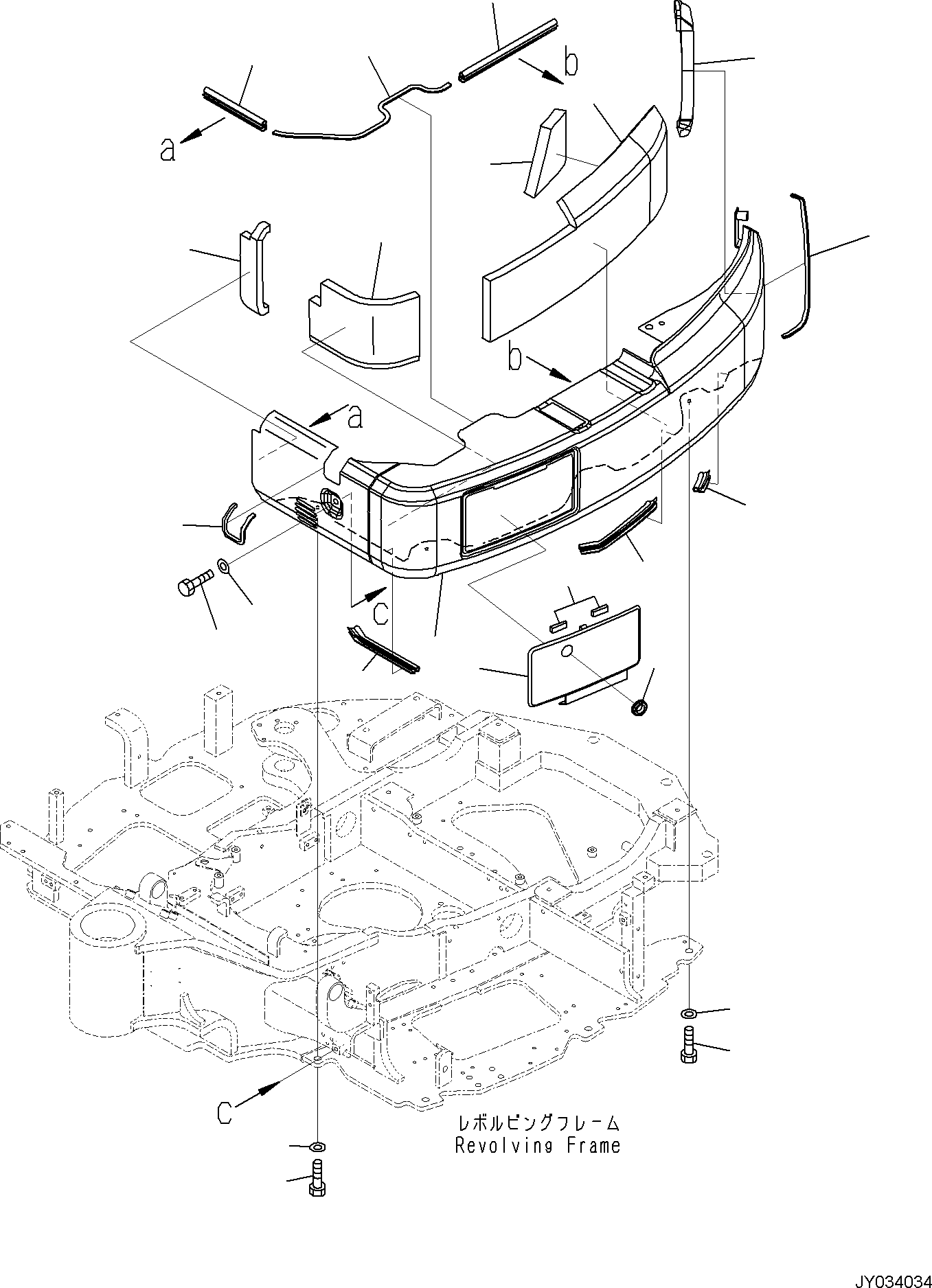 Komatsu parts book diagram for PC55MR-5E0 S/N 9101 AND UP: LEFT SIDE COVER, UNDER COVER