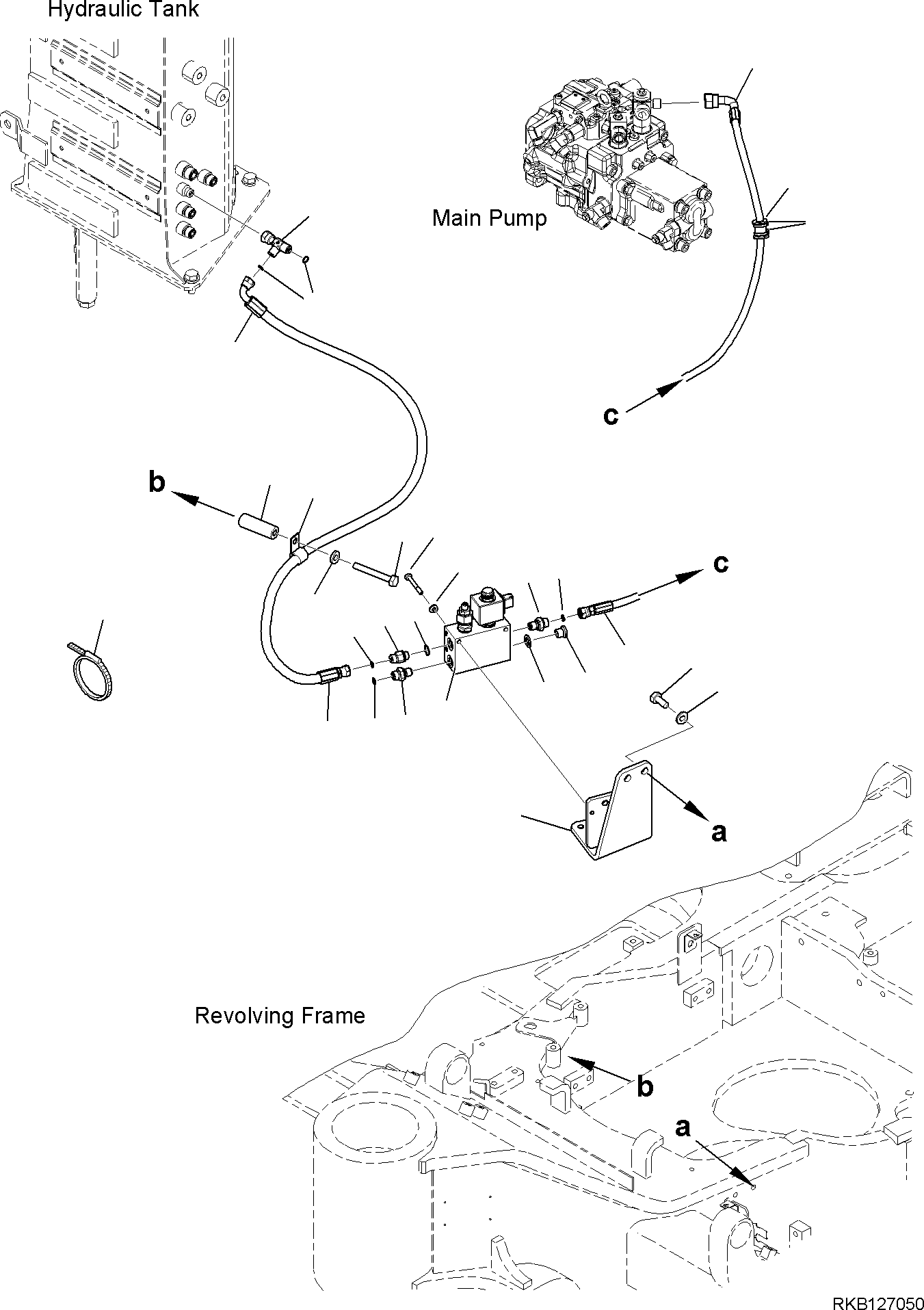 Excavators Komatsu / PC58MR-5E0 S/N F60001 AND UP(PC58MR5E) / QUICK HITCH VALVE, PIPING (1/2)(H0129-002001 : H0129-002001)