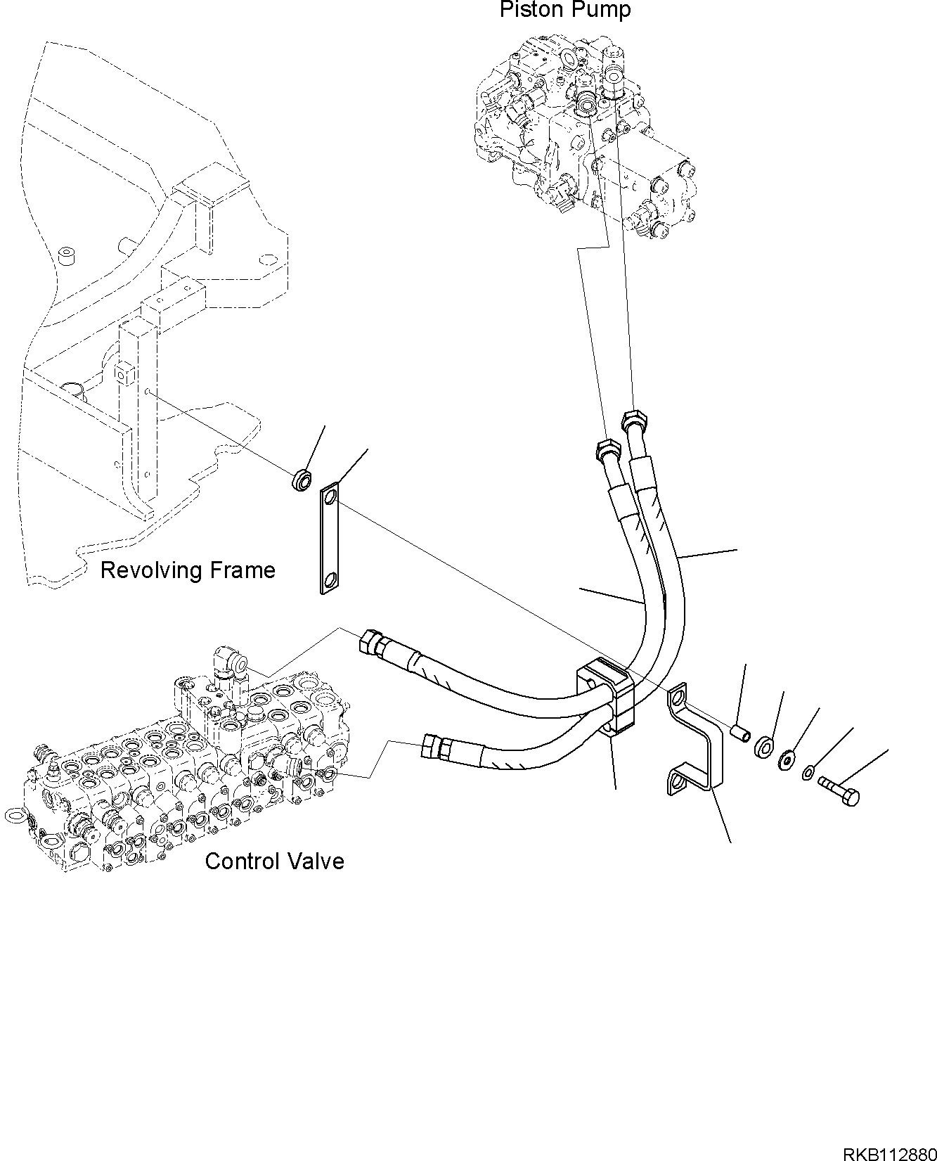 Excavators Komatsu / PC58MR-5E0 S/N F60001 AND UP(PC58MR5E) / DELIVERY PIPING(H0312-002001 : H0312-002001)