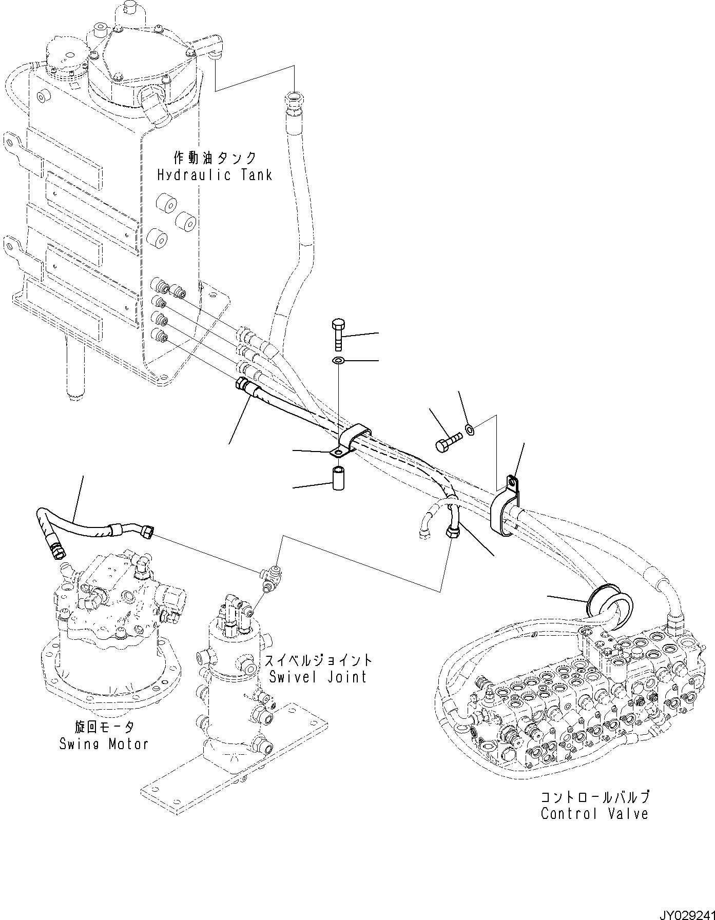 Excavators Komatsu / PC58MR-5E0 S/N F60001 AND UP(PC58MR5E) / DRAIN PIPING(H0340-001001 : H0340-001001)