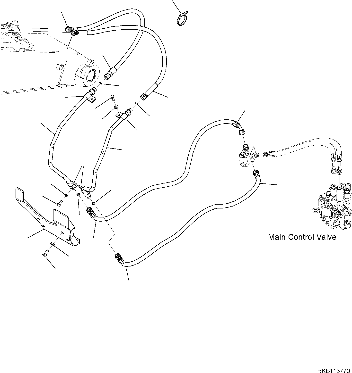 Excavators Komatsu / PC58MR-5E0 S/N F60001 AND UP(PC58MR5E) / ACTUATOR PIPING, 2-ADDITIONAL ACTUATOR PIPING(H1100-006003 : H1100-006003)