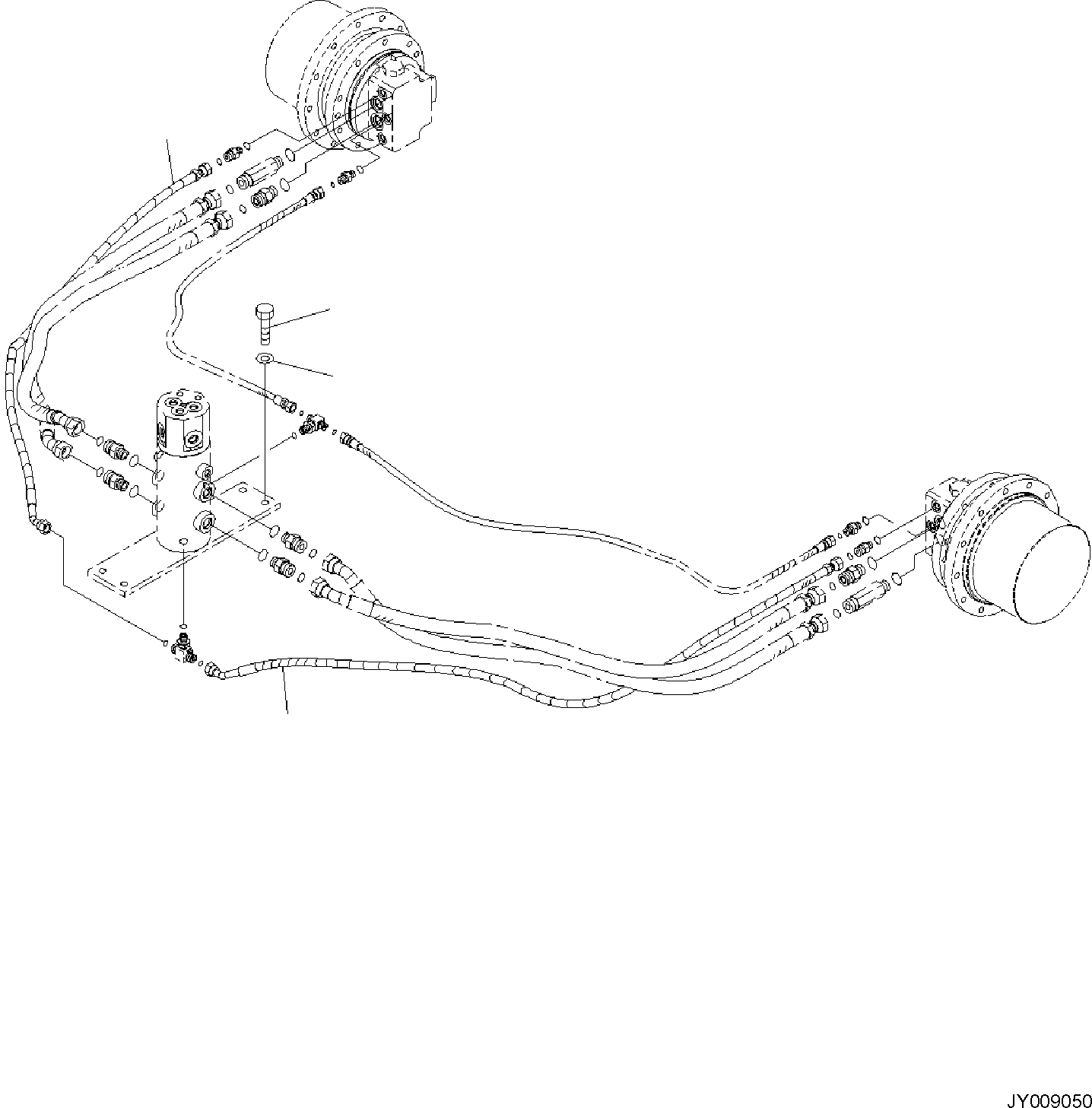 Excavators Komatsu / PC58MR-5E0 S/N F60001 AND UP(PC58MR5E) / TRACK FRAME, DRAIN PIPING, SWIVEL JOINT(R1100-002004 : R1100-002004)