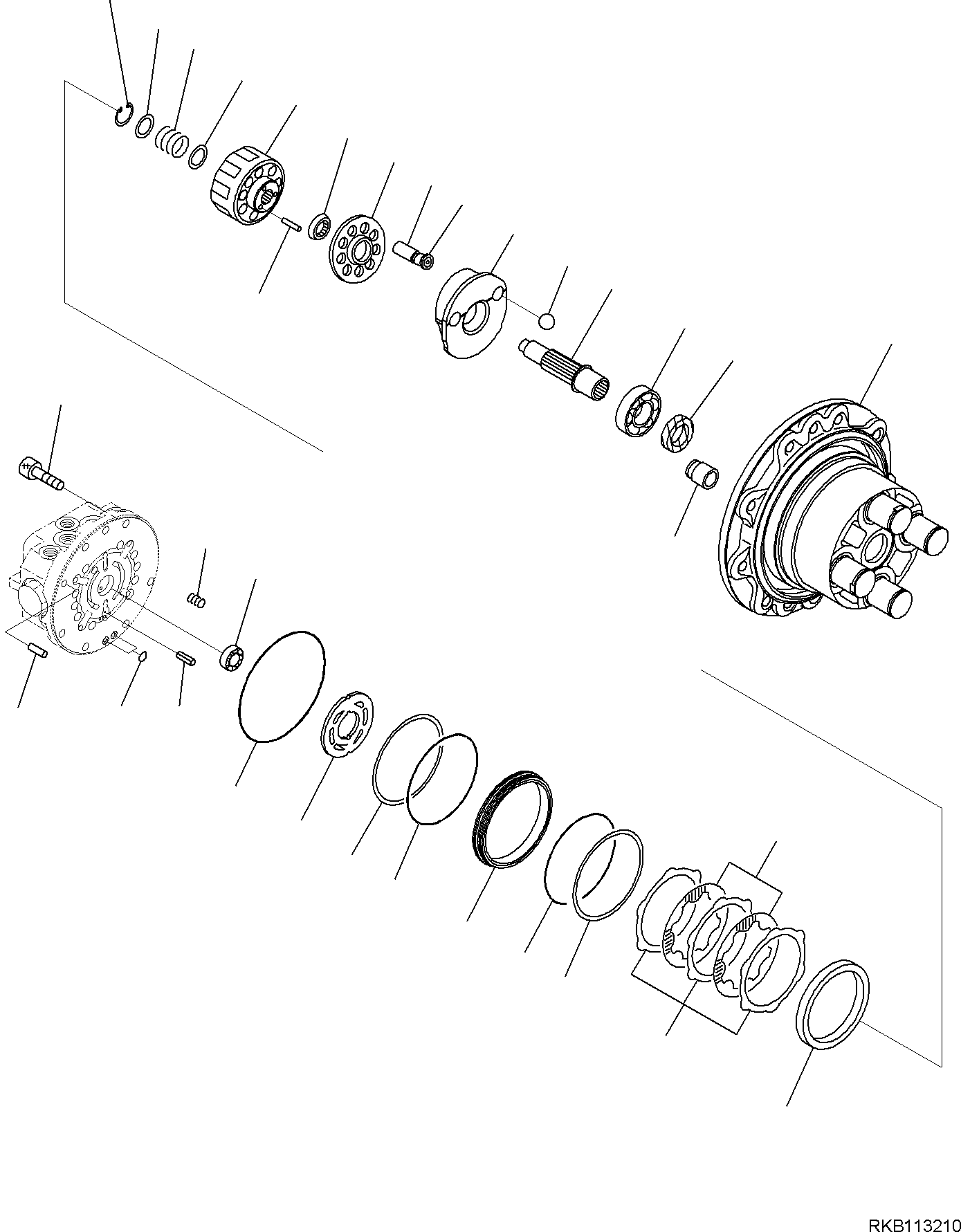 Excavators Komatsu / PC58MR-5E0 S/N F60001 AND UP(PC58MR5E) / TRACK FRAME, INNER PARTS, TRAVEL MOTOR (2/3)(R1100-002007 : R1100-002007)
