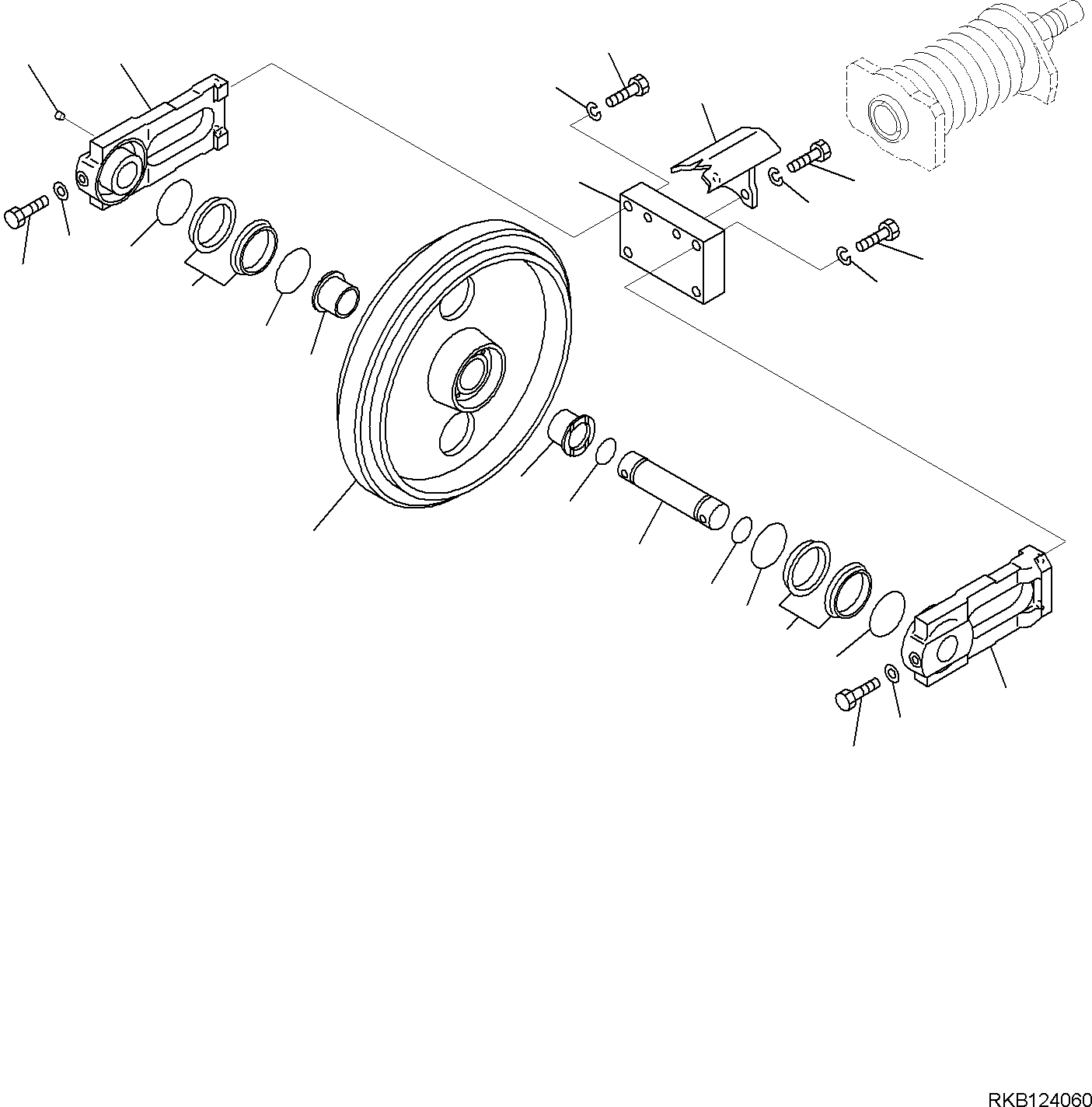 Excavators Komatsu / PC58MR-5E0 S/N F60001 AND UP(PC58MR5E) / TRACK FRAME, FRONT IDLER(R1100-002011 : R1100-002011)
