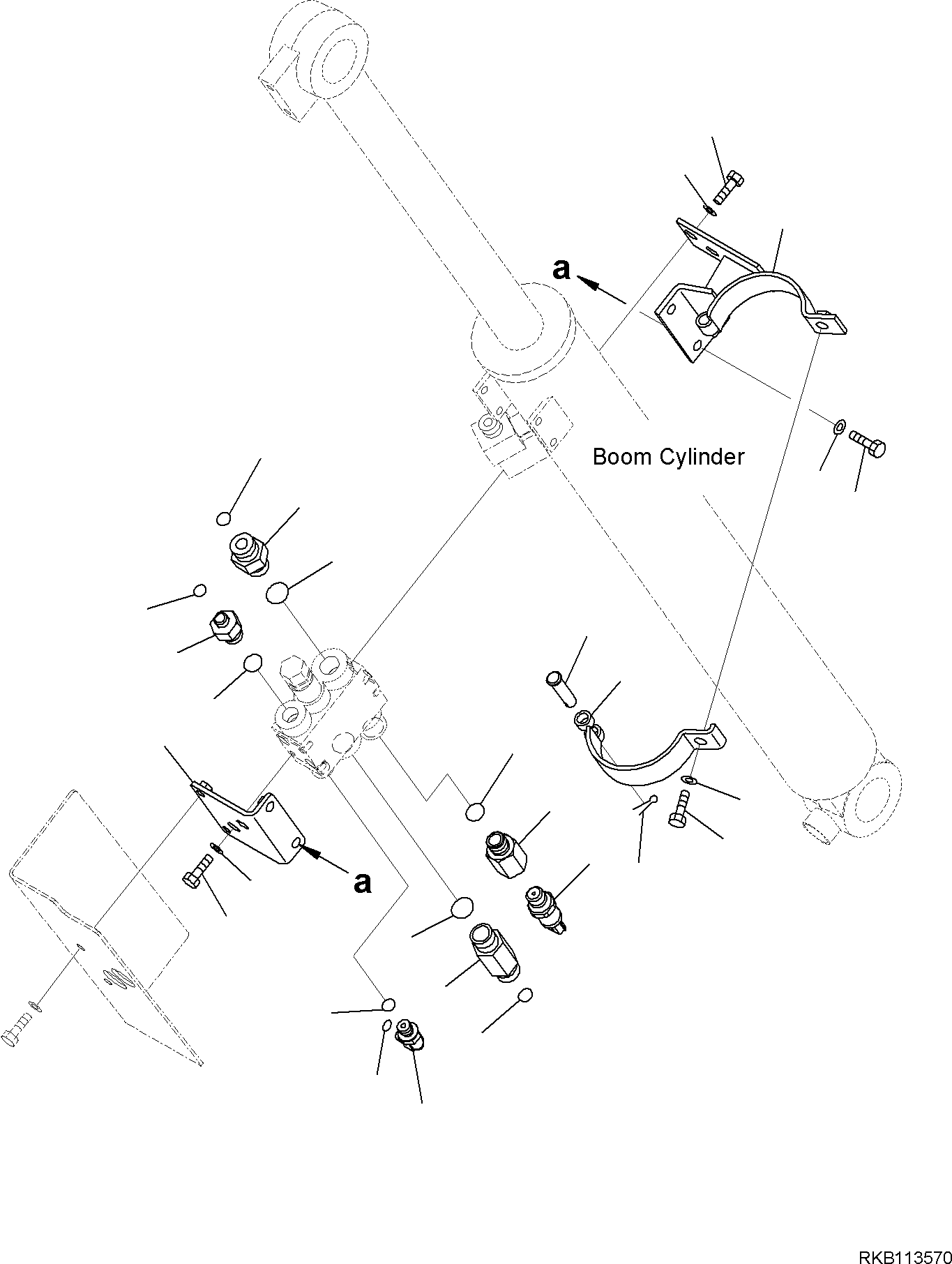 Excavators Komatsu / PC58MR-5E0 S/N F60001 AND UP(PC58MR5E) / SAFETY VALVE UNIT, MOUNTING PARTS, BOOM CYLINDER(X1000-001002 : X1000-001002)