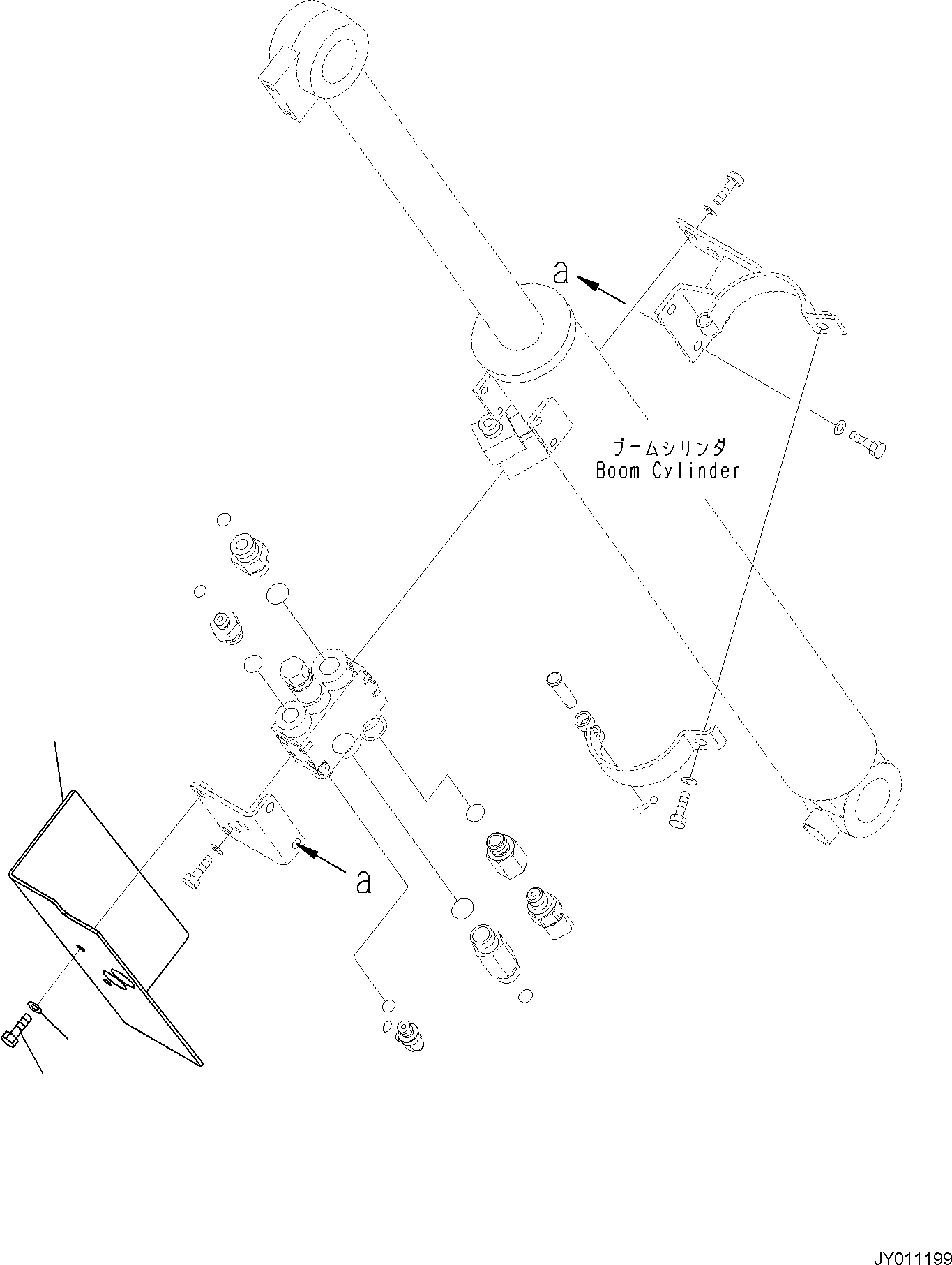 Excavators Komatsu / PC58MR-5E0 S/N F60001 AND UP(PC58MR5E) / SAFETY VALVE UNIT, COVER, BOOM CYLINDER(X1000-001004 : X1000-001004)