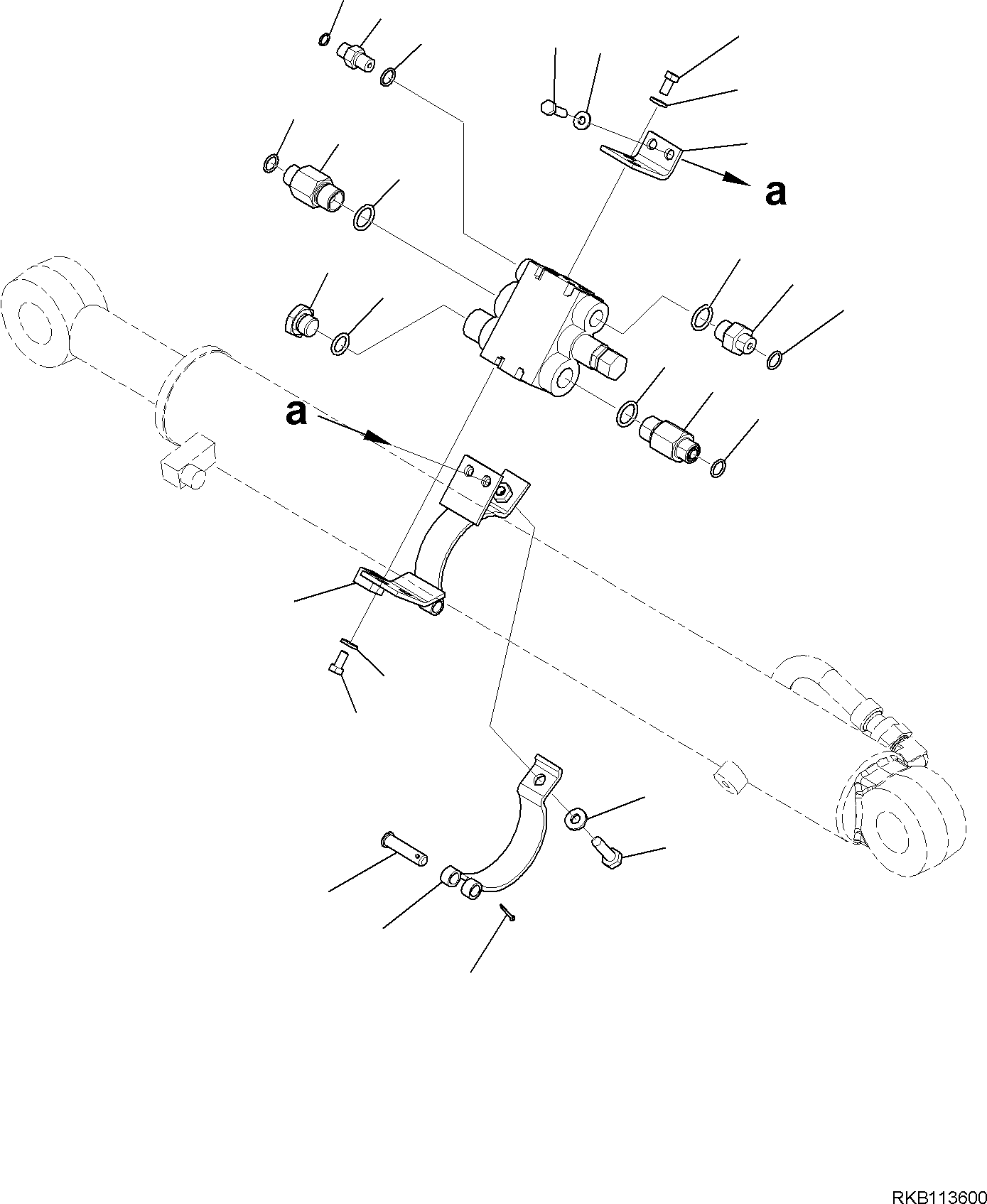 Excavators Komatsu / PC58MR-5E0 S/N F60001 AND UP(PC58MR5E) / SAFETY VALVE UNIT, MOUNTING PARTS, ARM CYLINDER(X1000-001006 : X1000-001006)