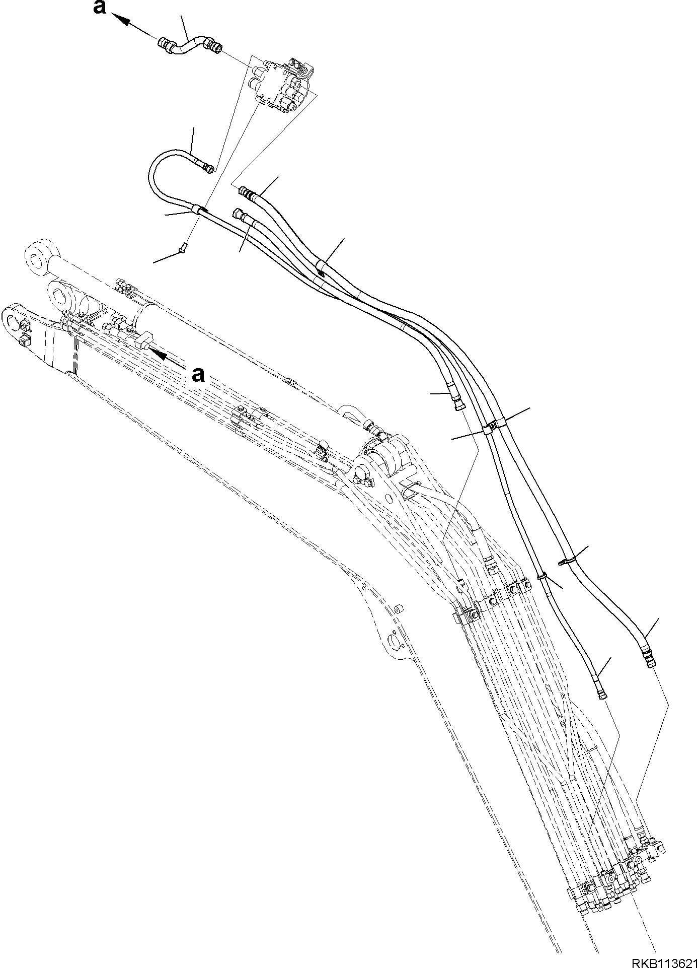 Excavators Komatsu / PC58MR-5E0 S/N F60001 AND UP(PC58MR5E) / SAFETY VALVE UNIT, PIPING, ARM CYLINDER(X1000-001007 : X1000-001007)