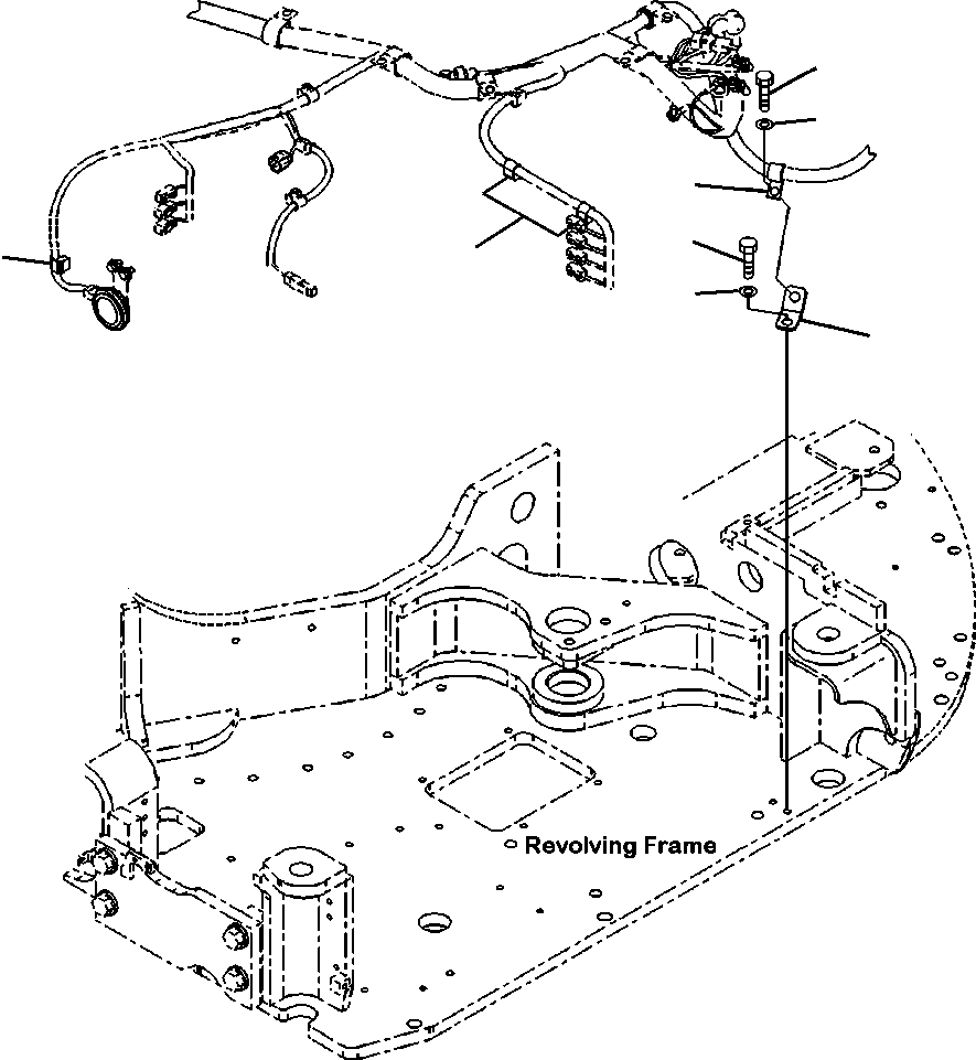 Excavators Komatsu / PC88MR-8 S/N A90001-UP(PC88MR8) / E0200-003006 FLOOR FRAME WIRING HARNESS MOUNTING(E-021 : E0200-003006)